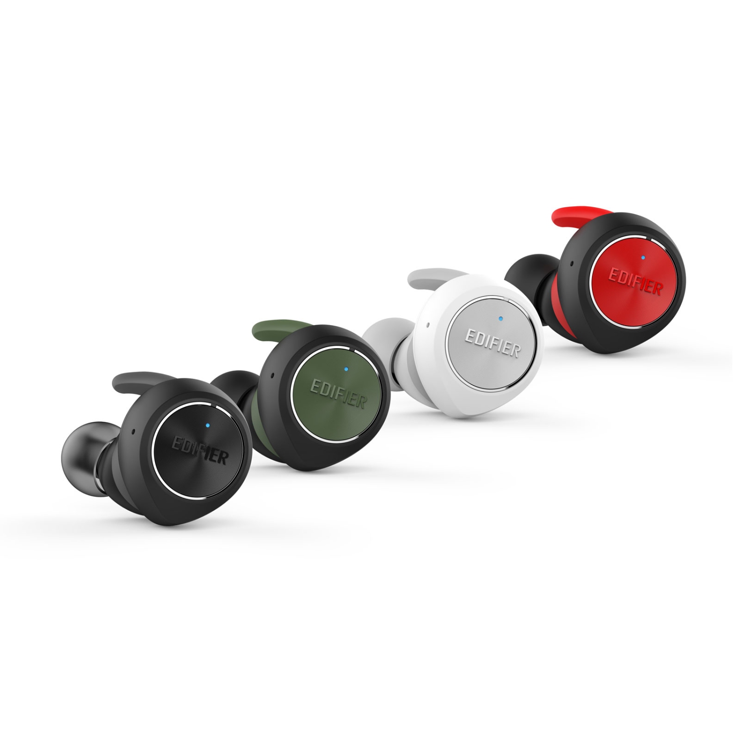 Edifier TWS3 Wireless Earbud Headphones - Charging Case, Bluetooth v4.2, IPX4 Splash & Sweatproof - Red