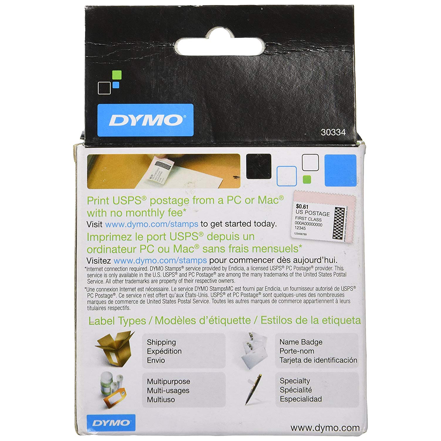 DYMO LabelWriter Label Thermal, Printer Labels Multi-Purpose Small 2-1/4" x 1-1/4" 1000 Labels, 1-Carded, White