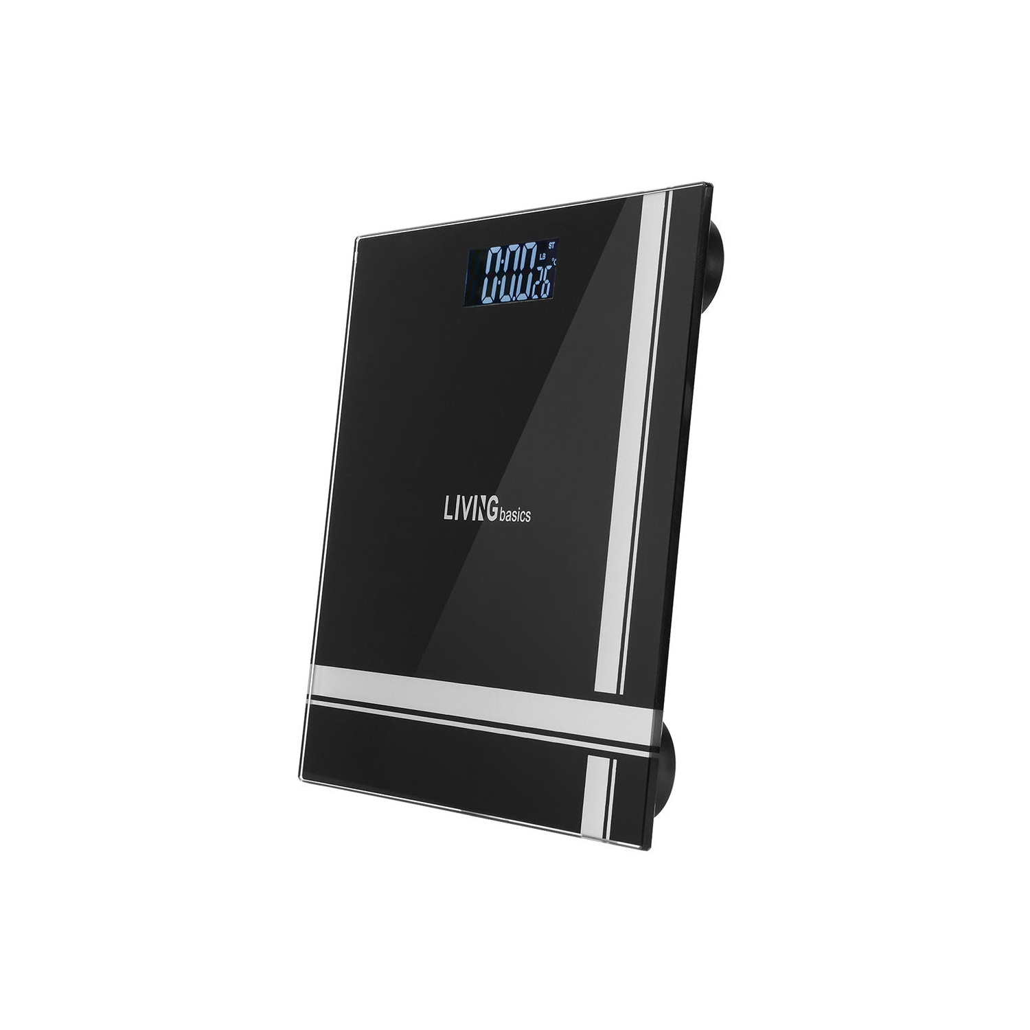 Bathroom Bath Scale, Digital Body Weight Glass Scale with Smart Step-on Technology and Temperature Display 396lb Capacity