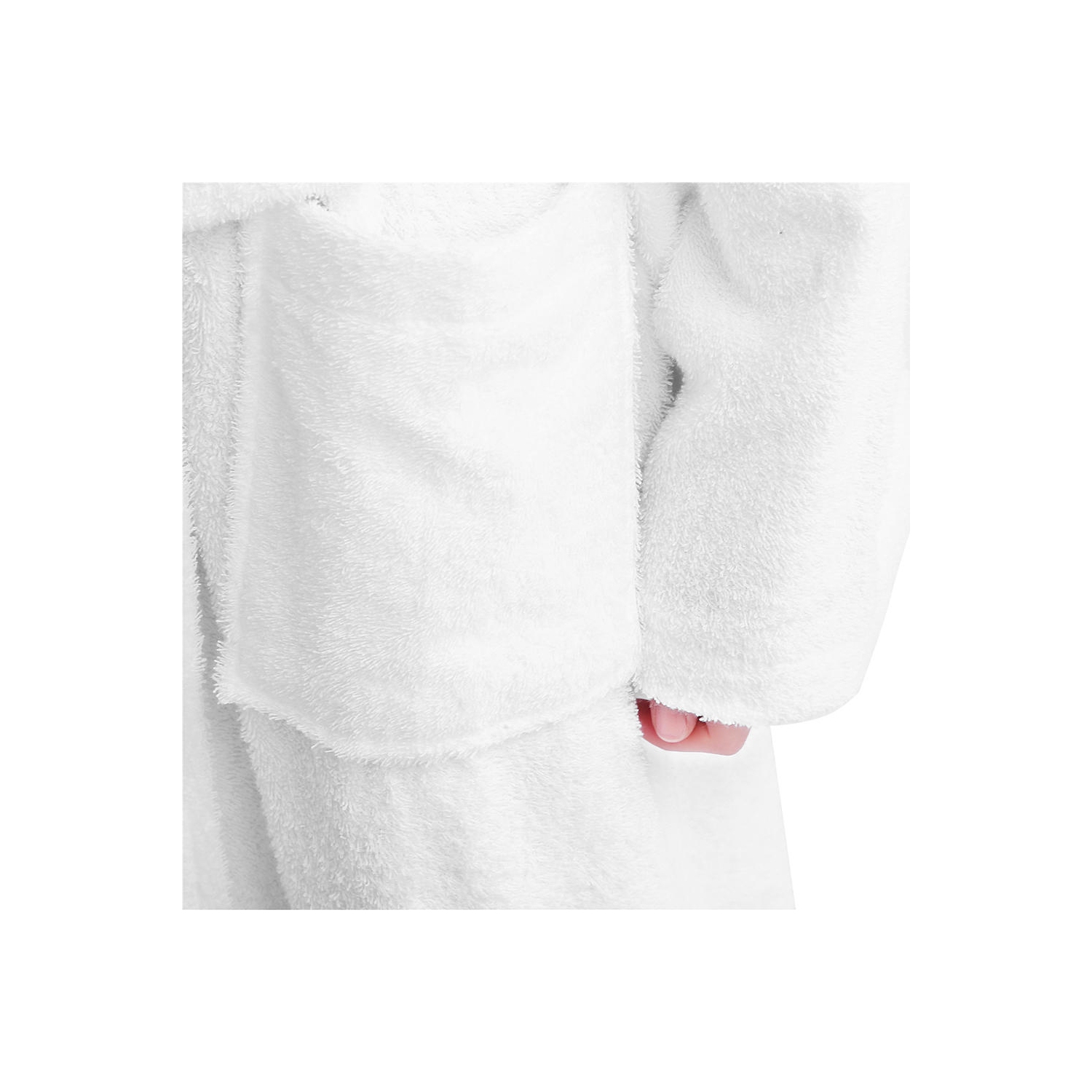 Unisex Cozy Bathrobe,100% Terry Cotton Soft Spa Robe, White