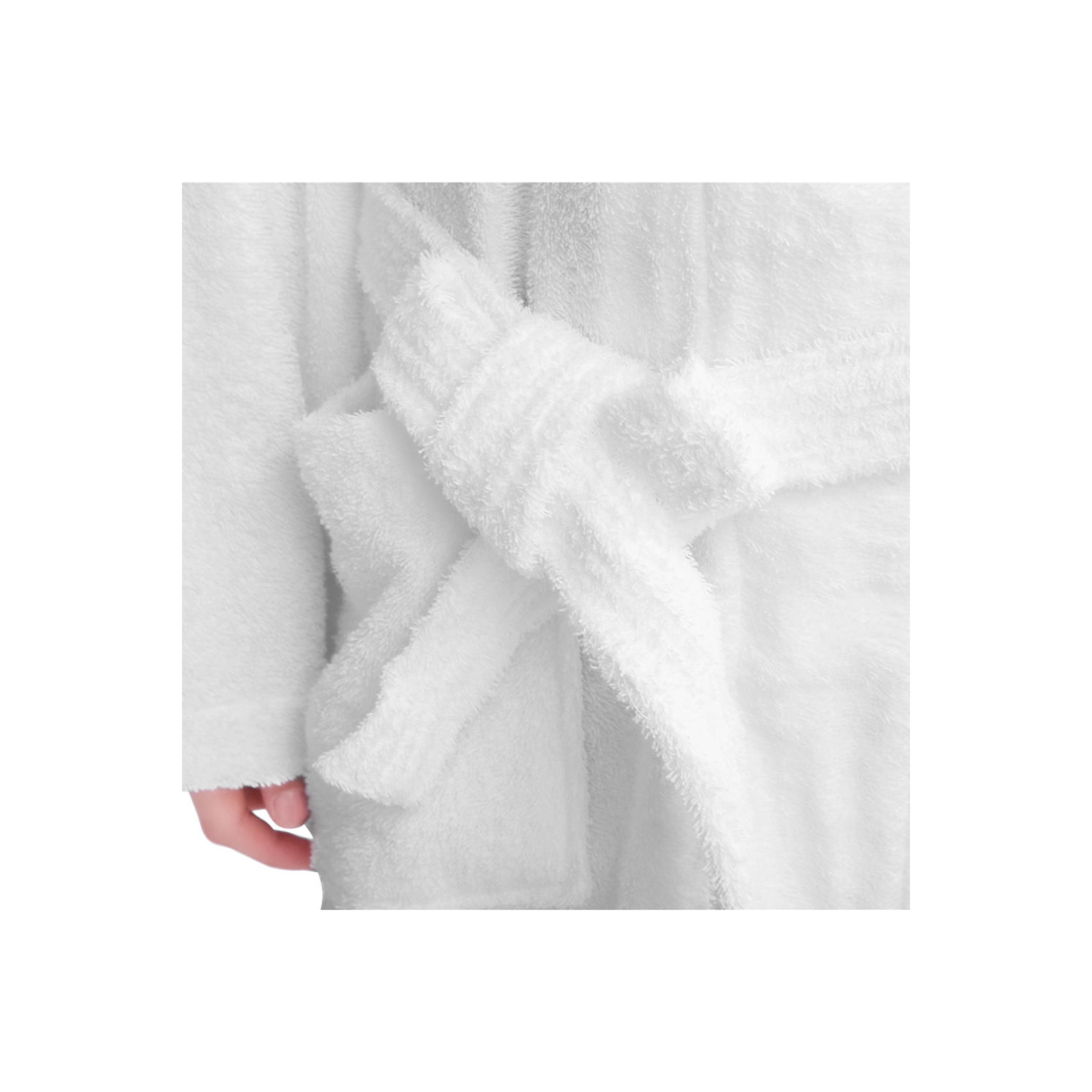 Peignoir pleine longueur pour femmes, pyjama 100 % coton éponge doux et long peignoir Spa Kimono, blanc, grand