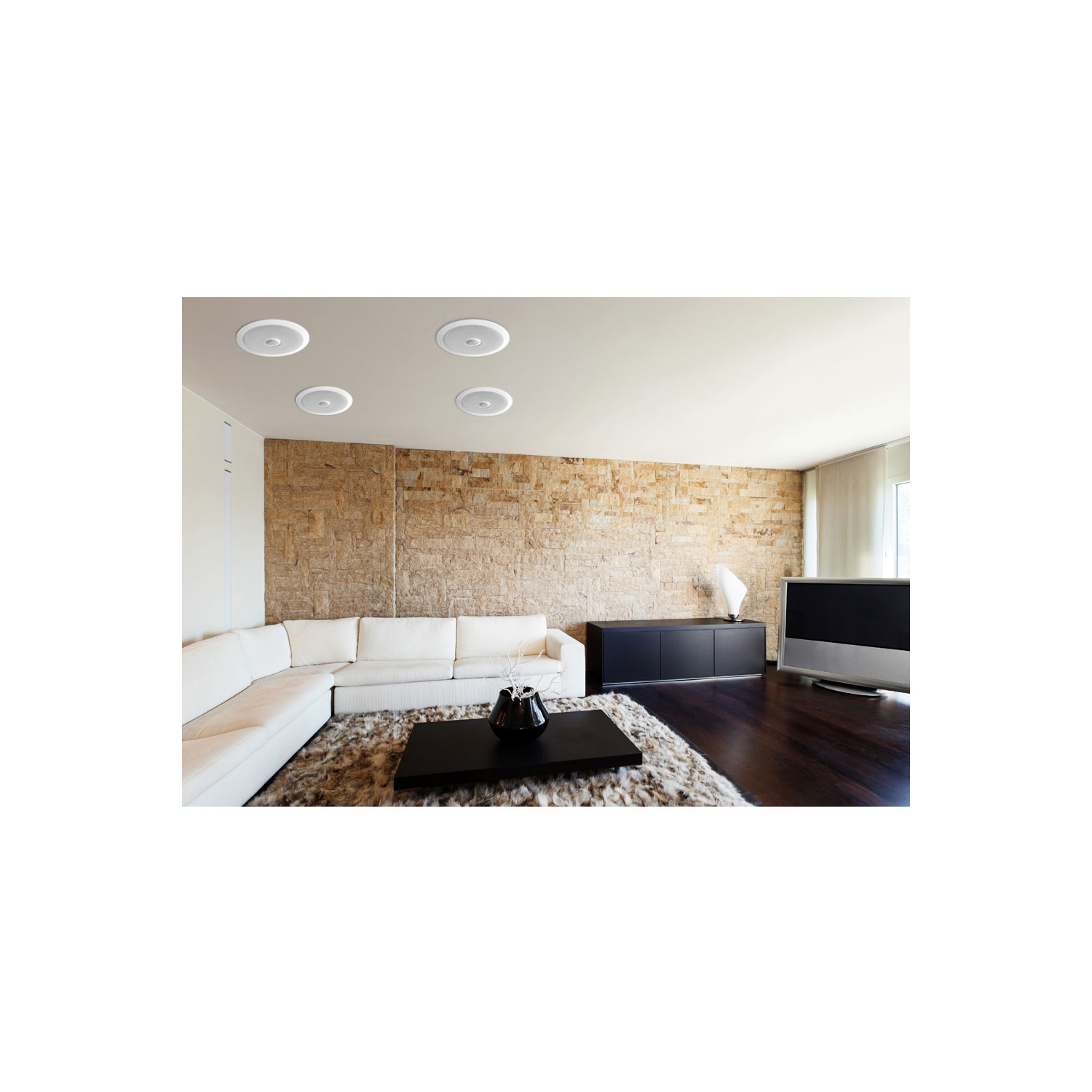 Pyle Home – système de haut-parleurs de plafond à deux voies PDIC80, 8 po, 300 W, blanc