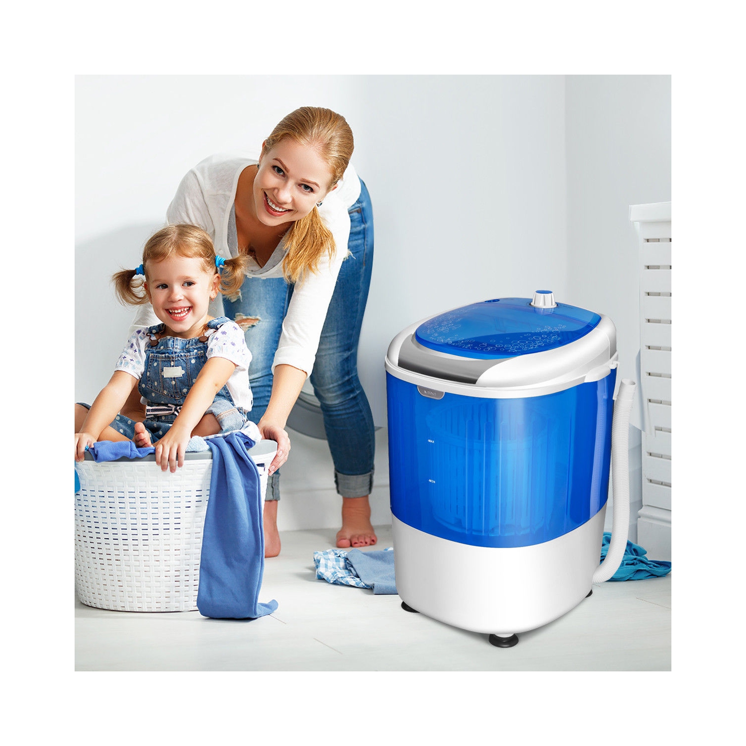 Mini Washing Machine Portable Socks Washer 5 Litres Travel Motor Usb Usb  Powered Underwear 5L Turbo Washers : : Home