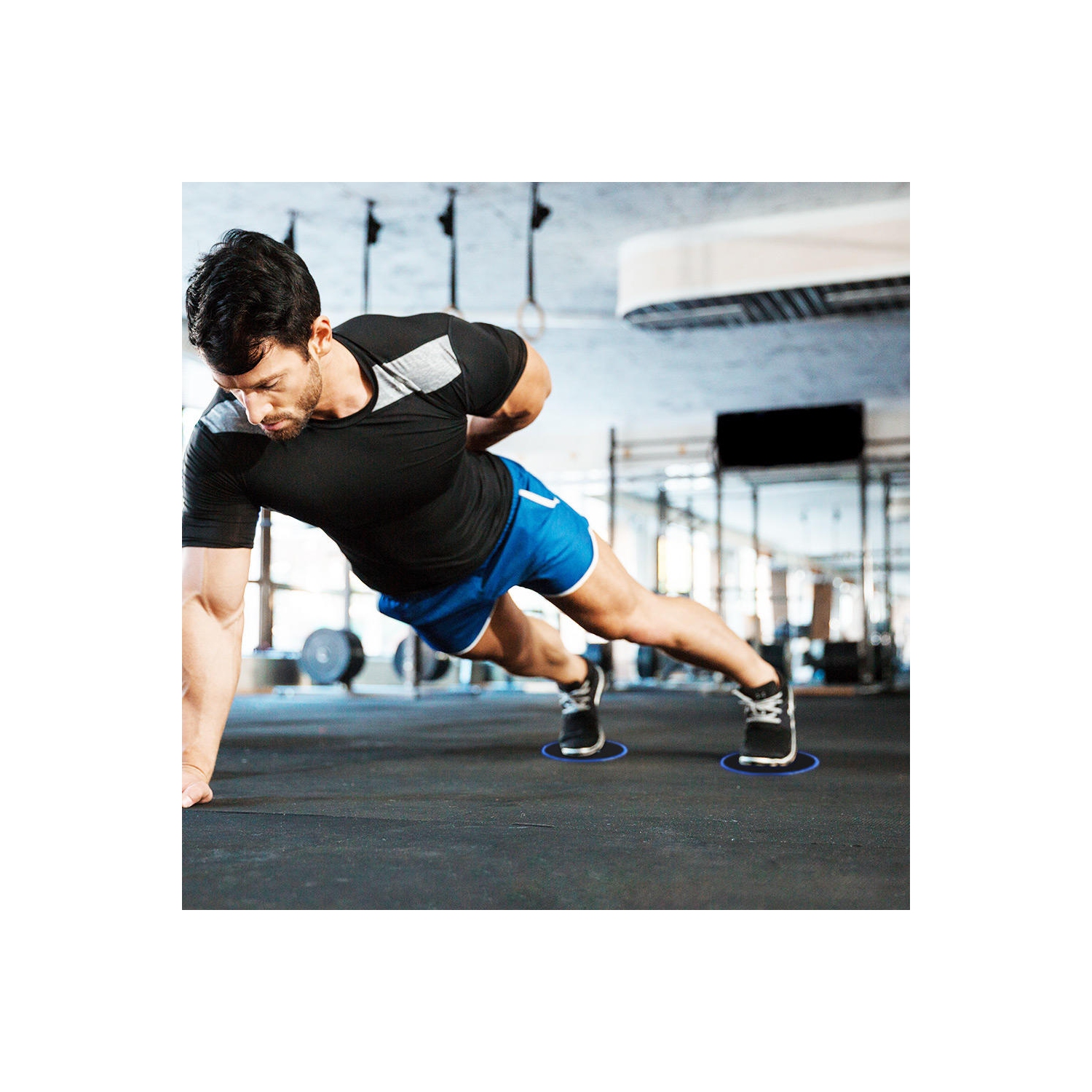 Disques glisseurs à double noyau de première qualité + 5 bandes de résistance de l'exercice - PHAT™