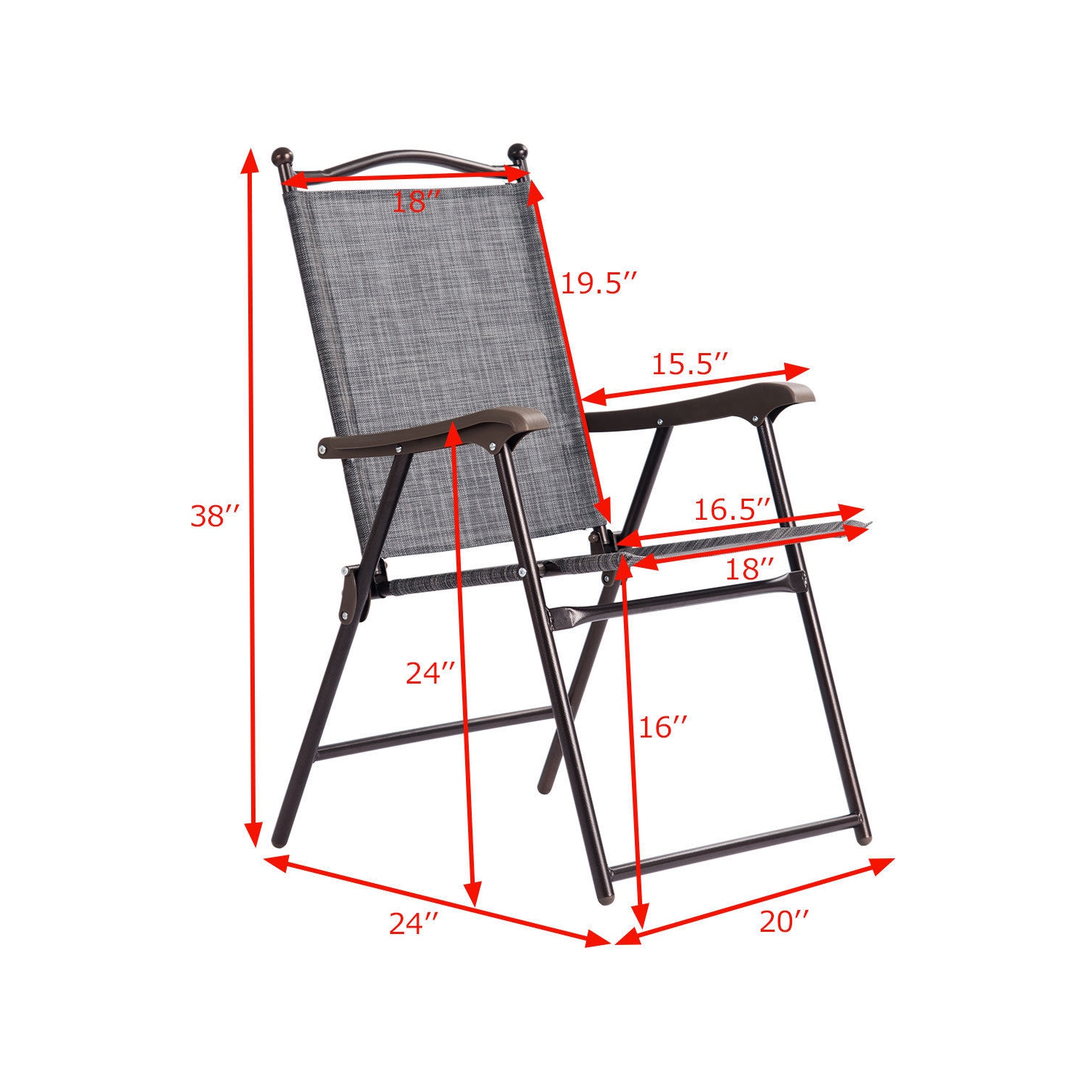 Lot de 2 chaises de camping pliables Costway