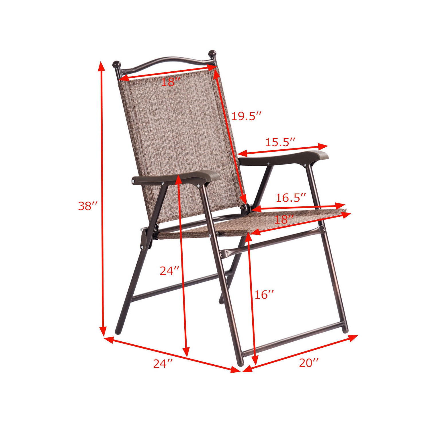 Lot de 2 chaises de camping pliables Costway