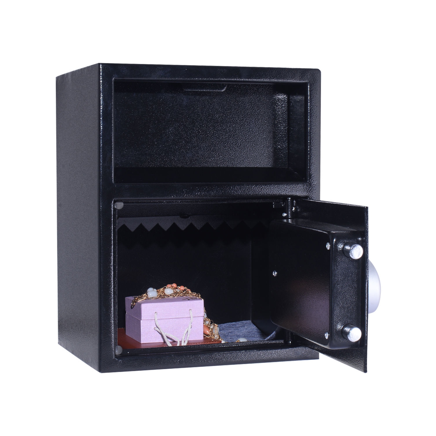 Costway Digital Safe Box Depository Drop Deposit Front Load Cash Vault Lock Jewelry