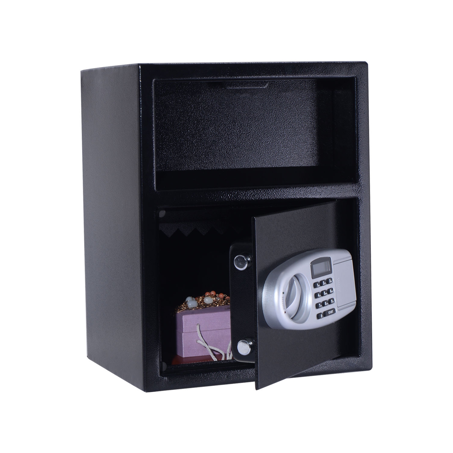 Costway Digital Safe Box Depository Drop Deposit Front Load Cash Vault Lock Jewelry