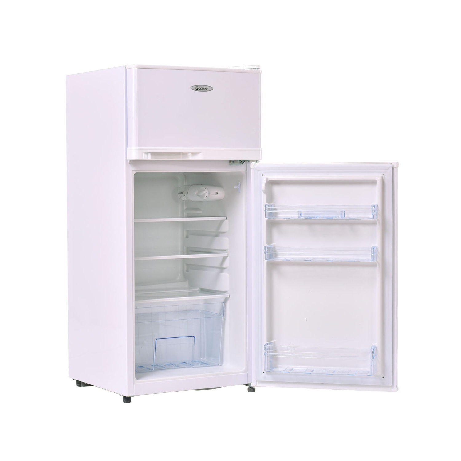 Costway 2 Doors 3.4 cu ft. Unit Compact Mini Refrigerator Freezer Cooler