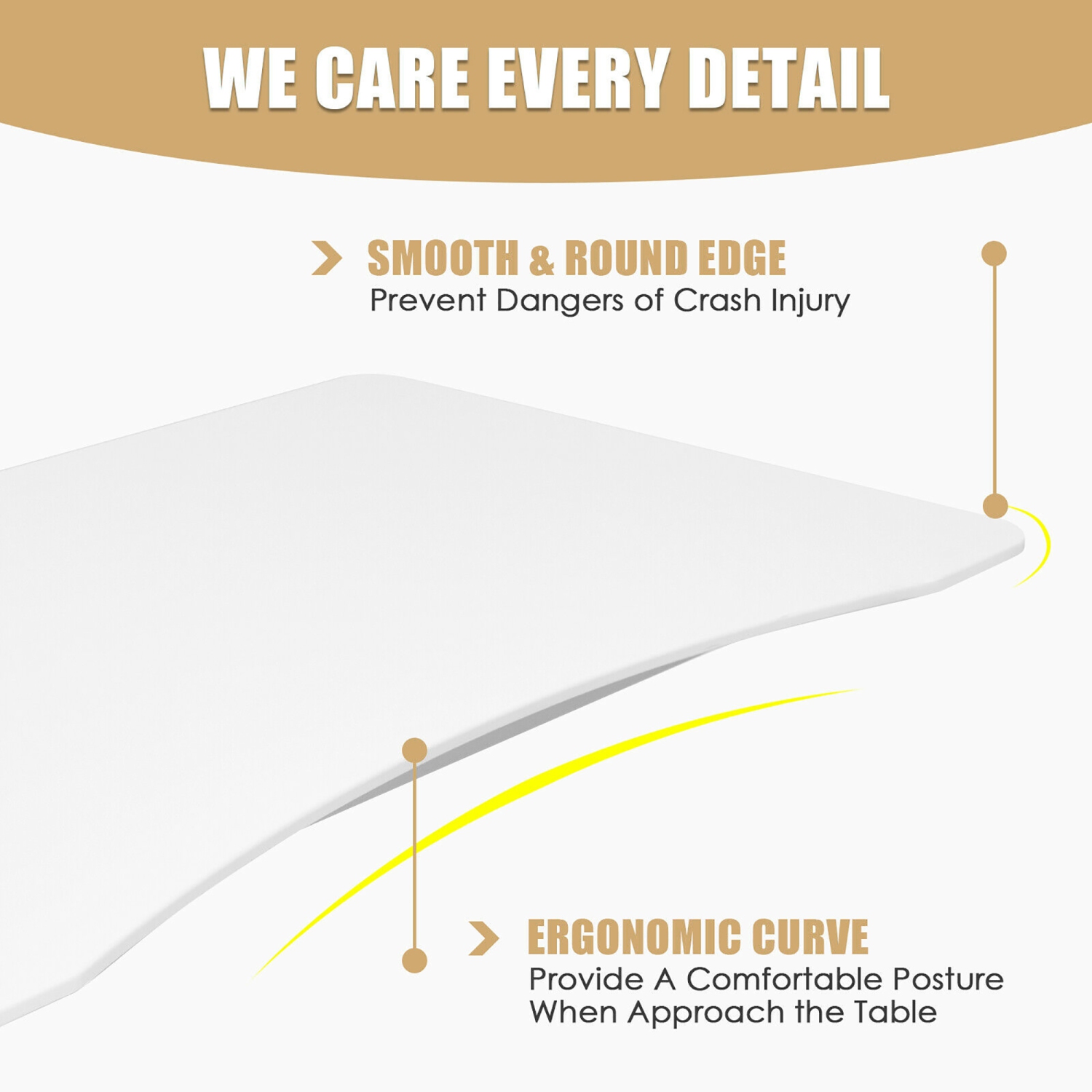 Costway Height Adjustable Computer Desk Sit to Stand Rolling Notebook Table Portable