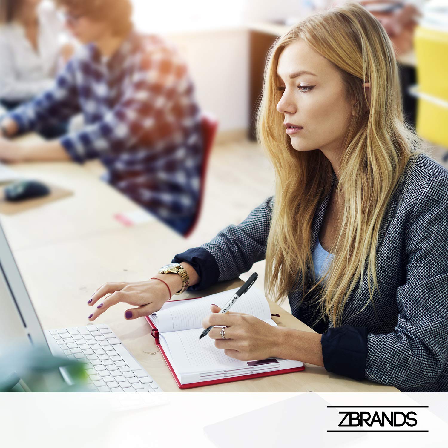 ZBRANDS // Microball Roller Pens, Micro Point, Platinum Rollerball Pen, 12-Pack, (Midnight Black)