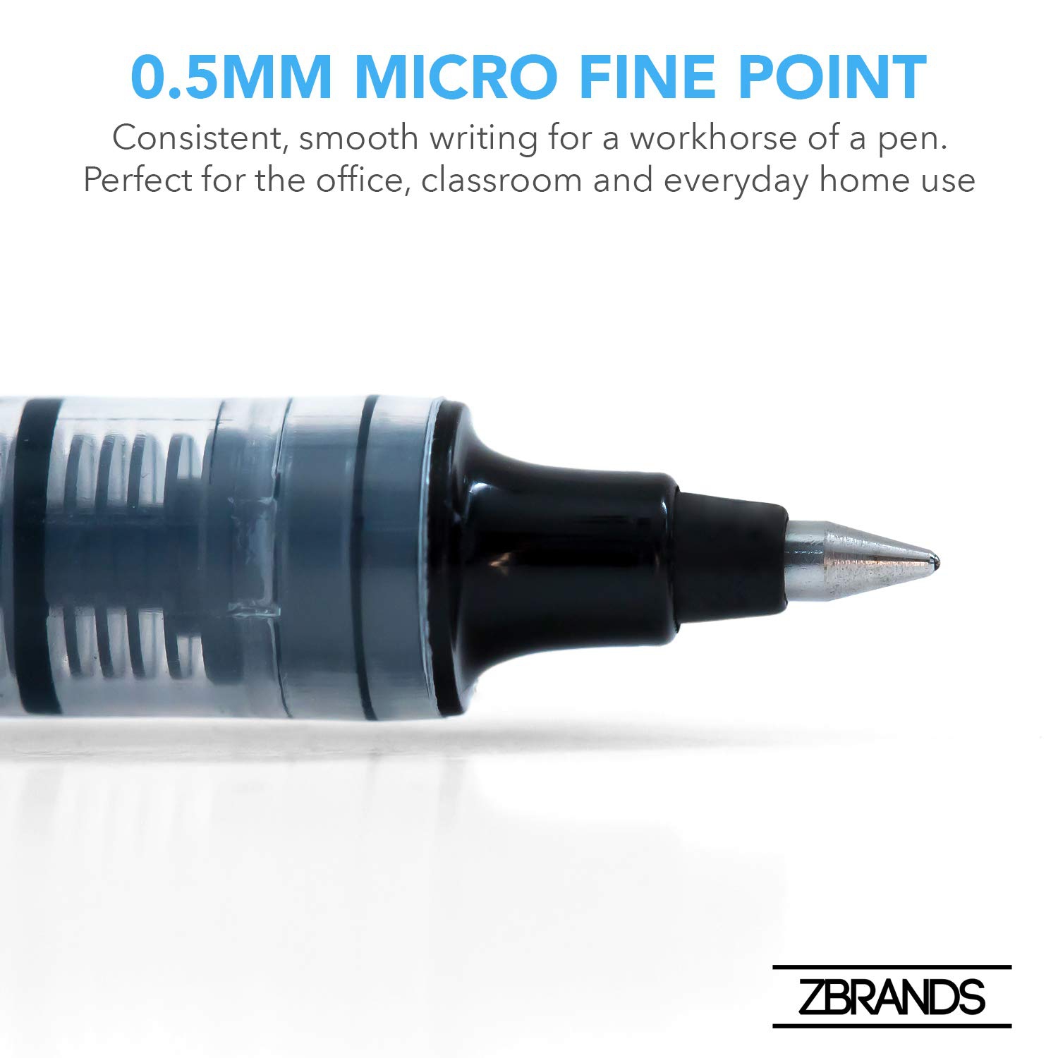 ZBRANDS // Microball Roller Pens, Micro Point, Platinum Rollerball Pen, 12-Pack, (Bold Blue)