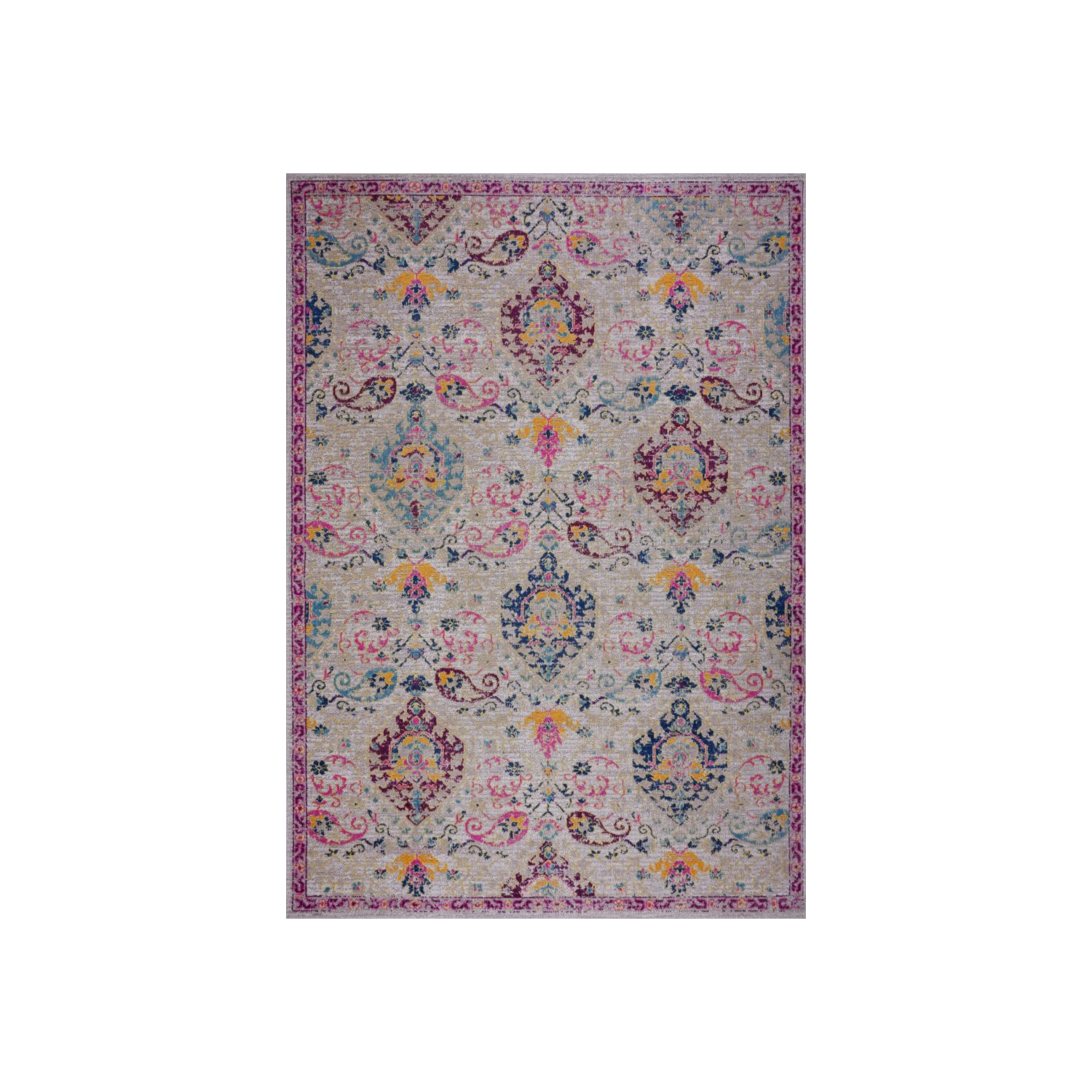 Tapis traditionnel Katrina, intérieur/extérieur, crème, 5 pi 2 po x 7 pi 5 po