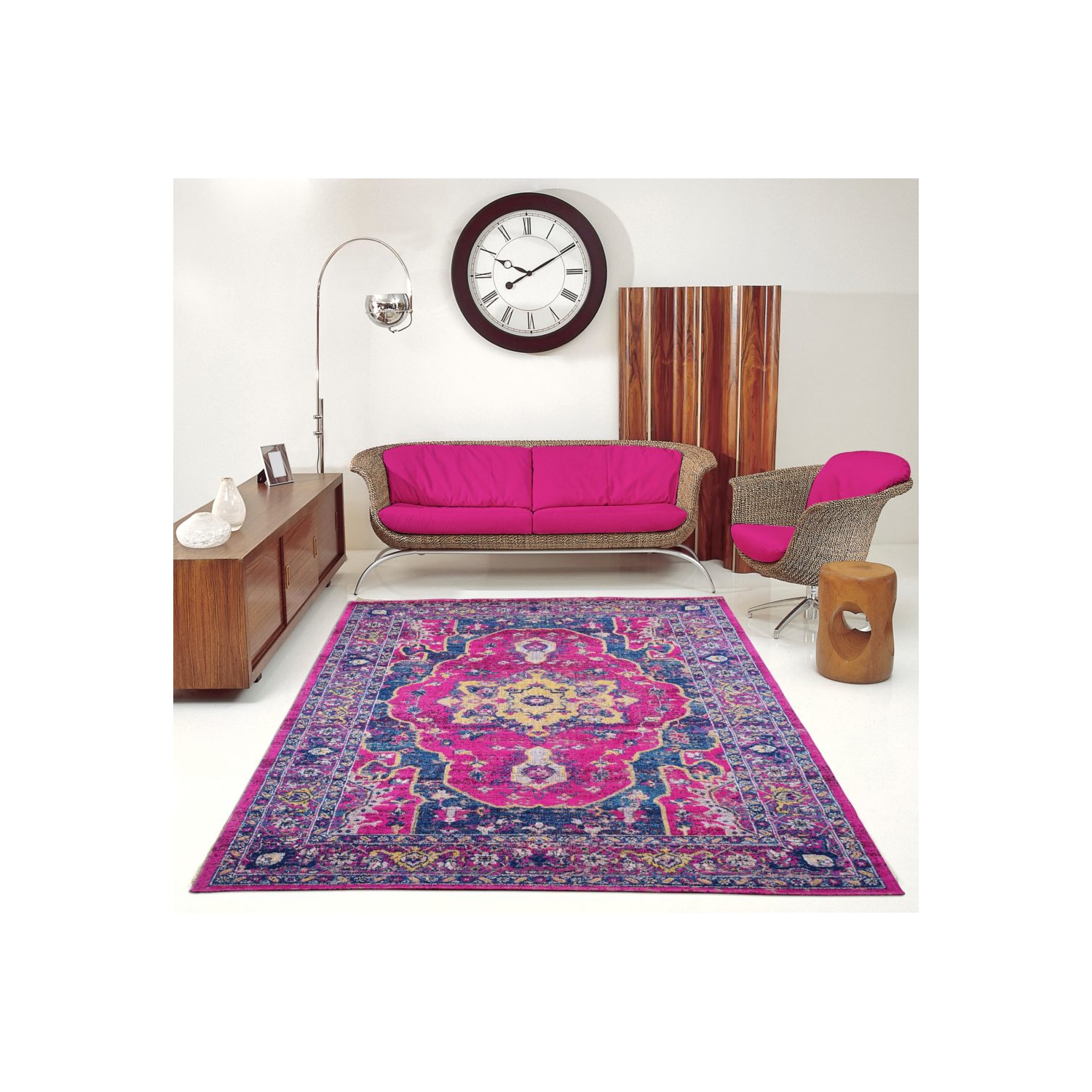 Tapis Perse intérieur/extérieur 6 pi 5 po x 9 pi 5 po - Bleu lilas