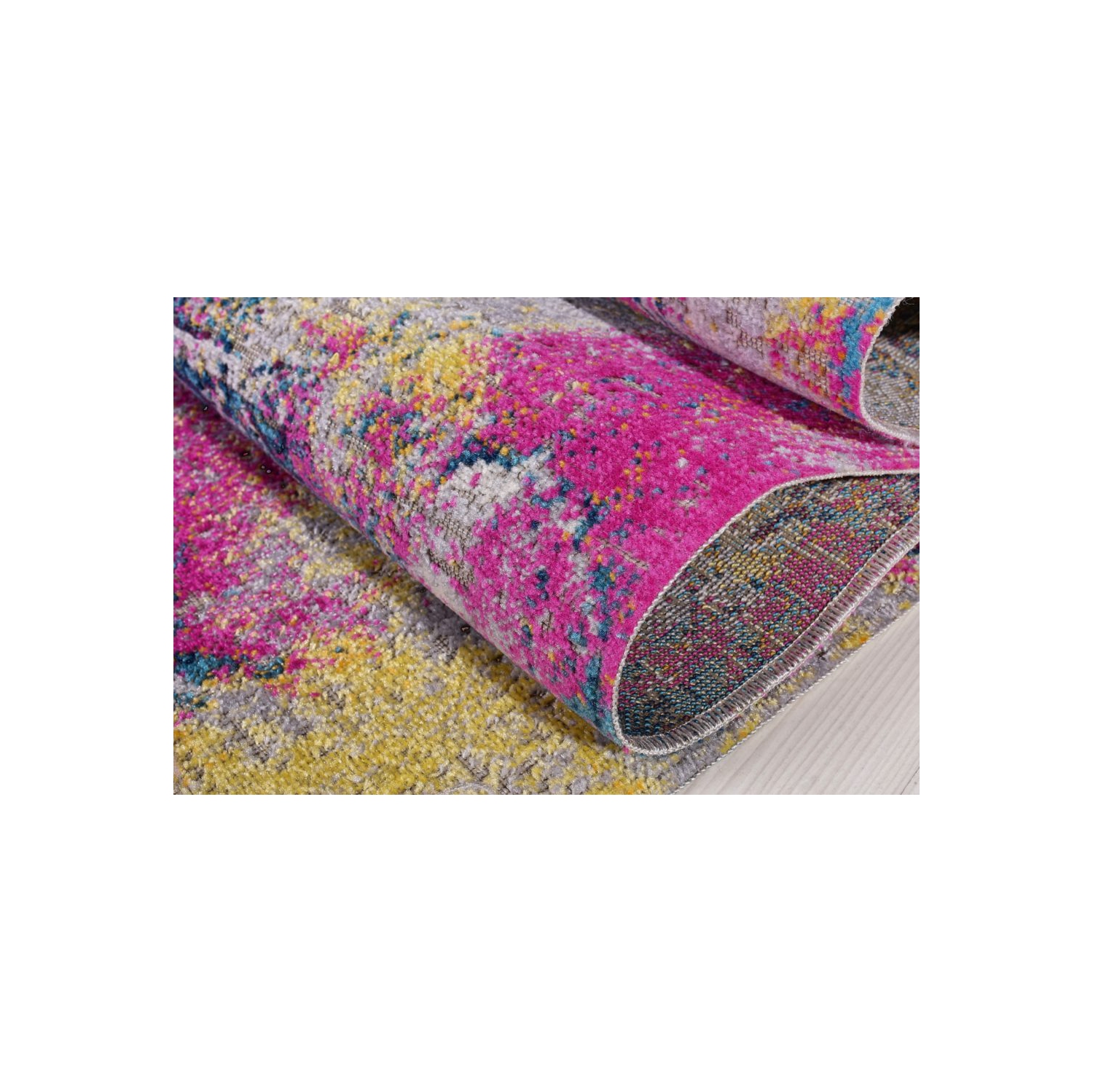 Carpette Yorkson grise intérieure/extérieure 5 pi 2 po x 7 pi 5 po, rose