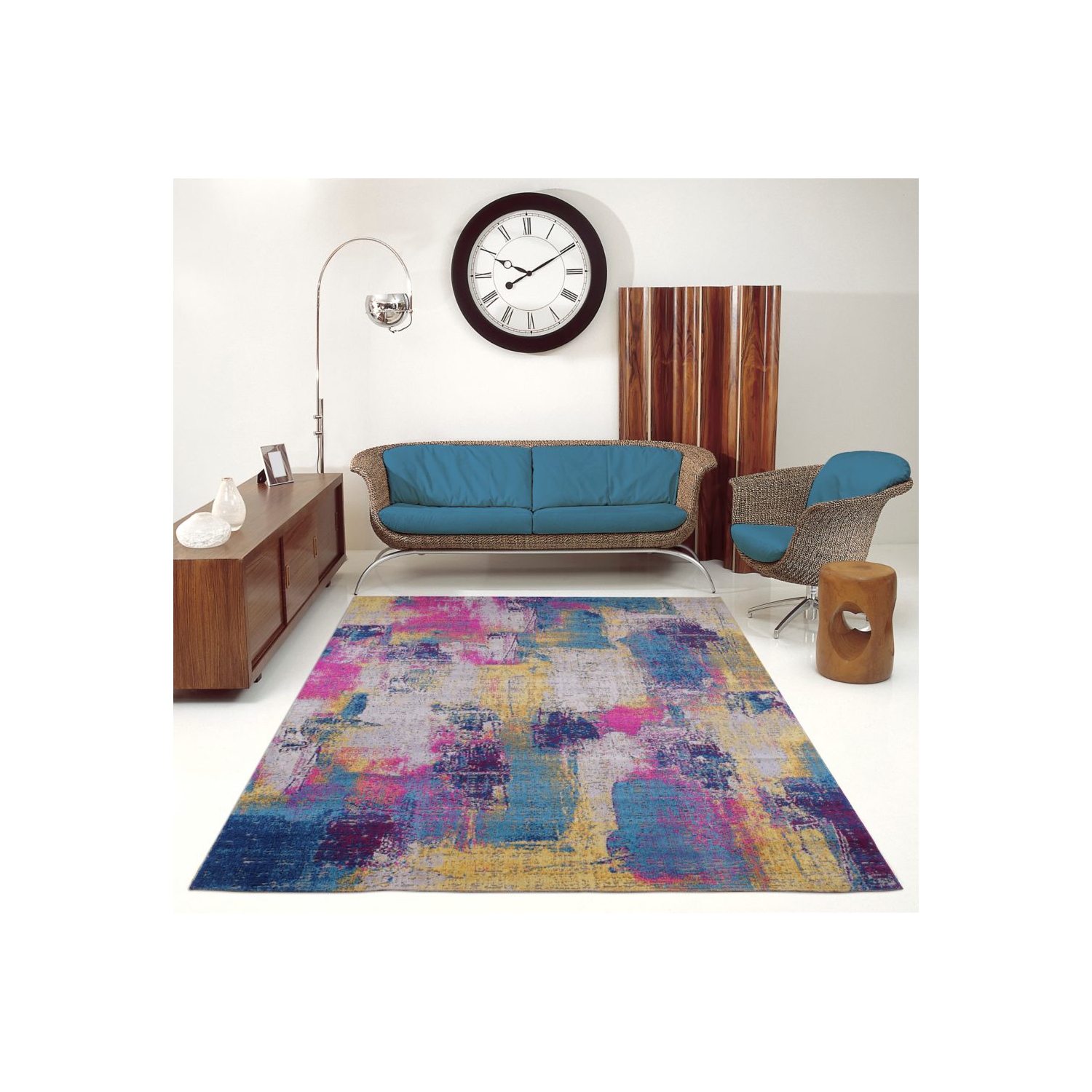 Carpette Yorkson grise intérieure/extérieure 5 pi 2 po x 7 pi 5 po, rose