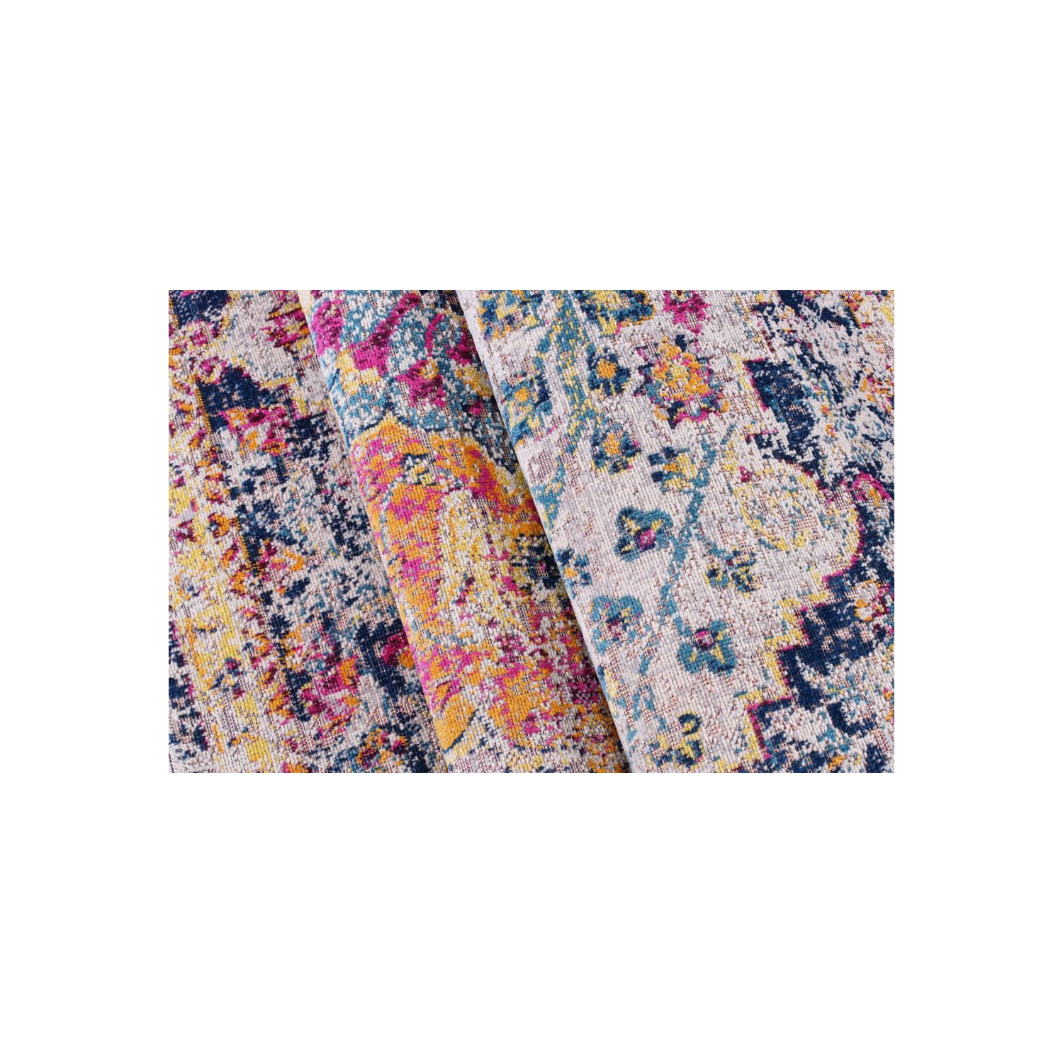 Orlando Blue Yellow Traditional Indoor/Outdoor Area Rug 5'2" x 7'5"