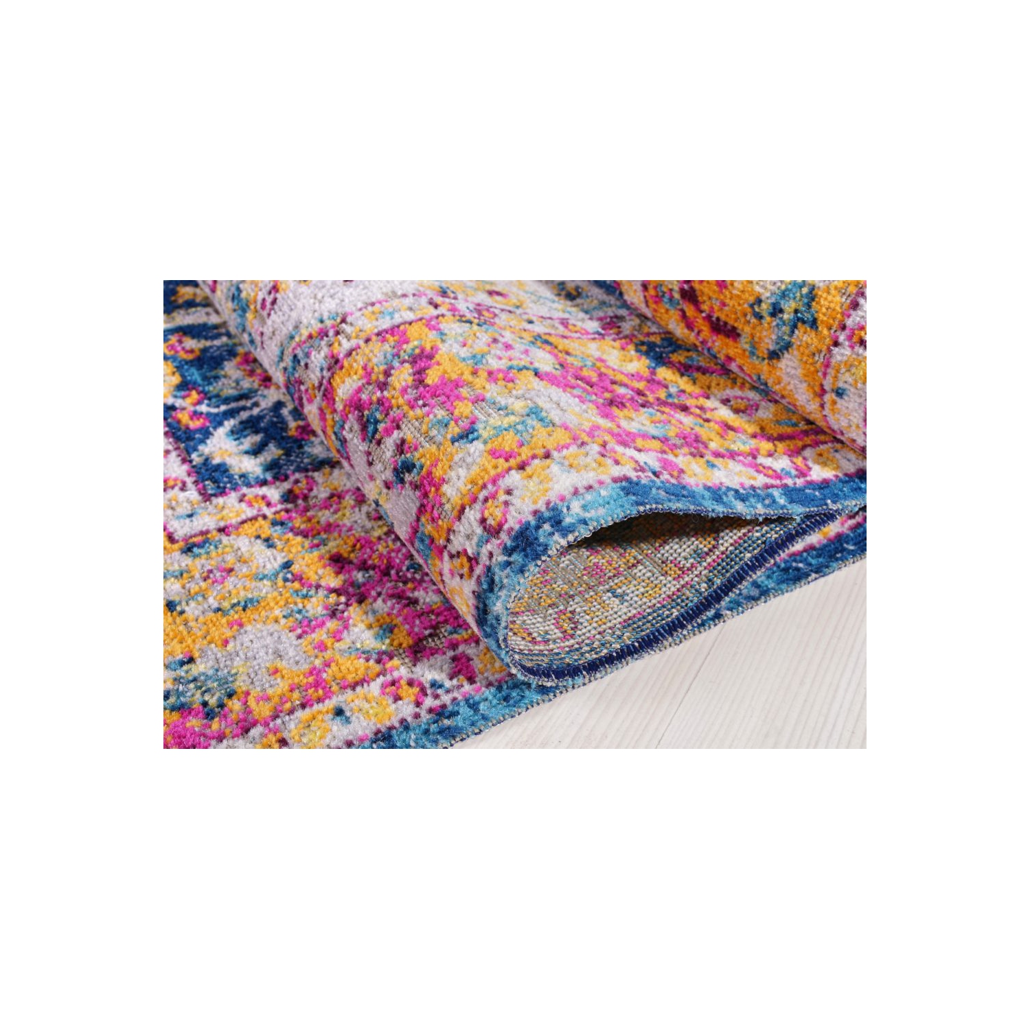 Florida Cream Blue Traditional Indoor/Outdoor Area Rug 7'10" x 10'5"