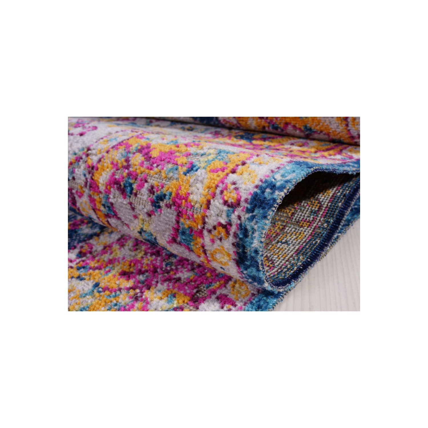 Florida Cream Blue Traditional Indoor/Outdoor Area Rug 7'10" x 10'5"