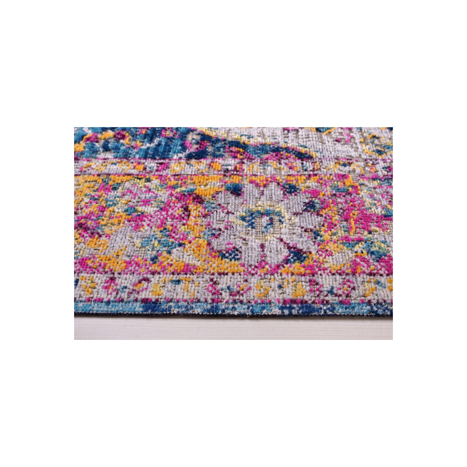 Florida Cream Blue Traditional Indoor/Outdoor Area Rug 7'10" x 10'5"