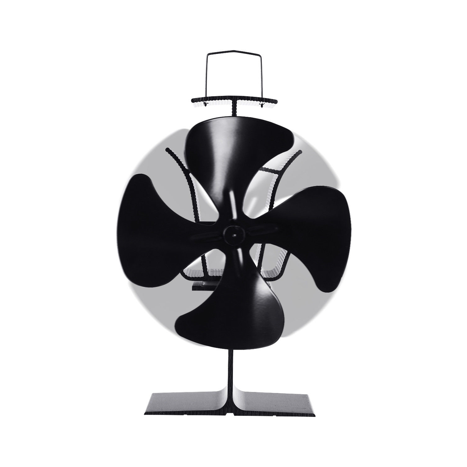 Costway 4 Blades Fireplace Stove Fan Fuel Saving Heat Powered Wood Burner Eco USB