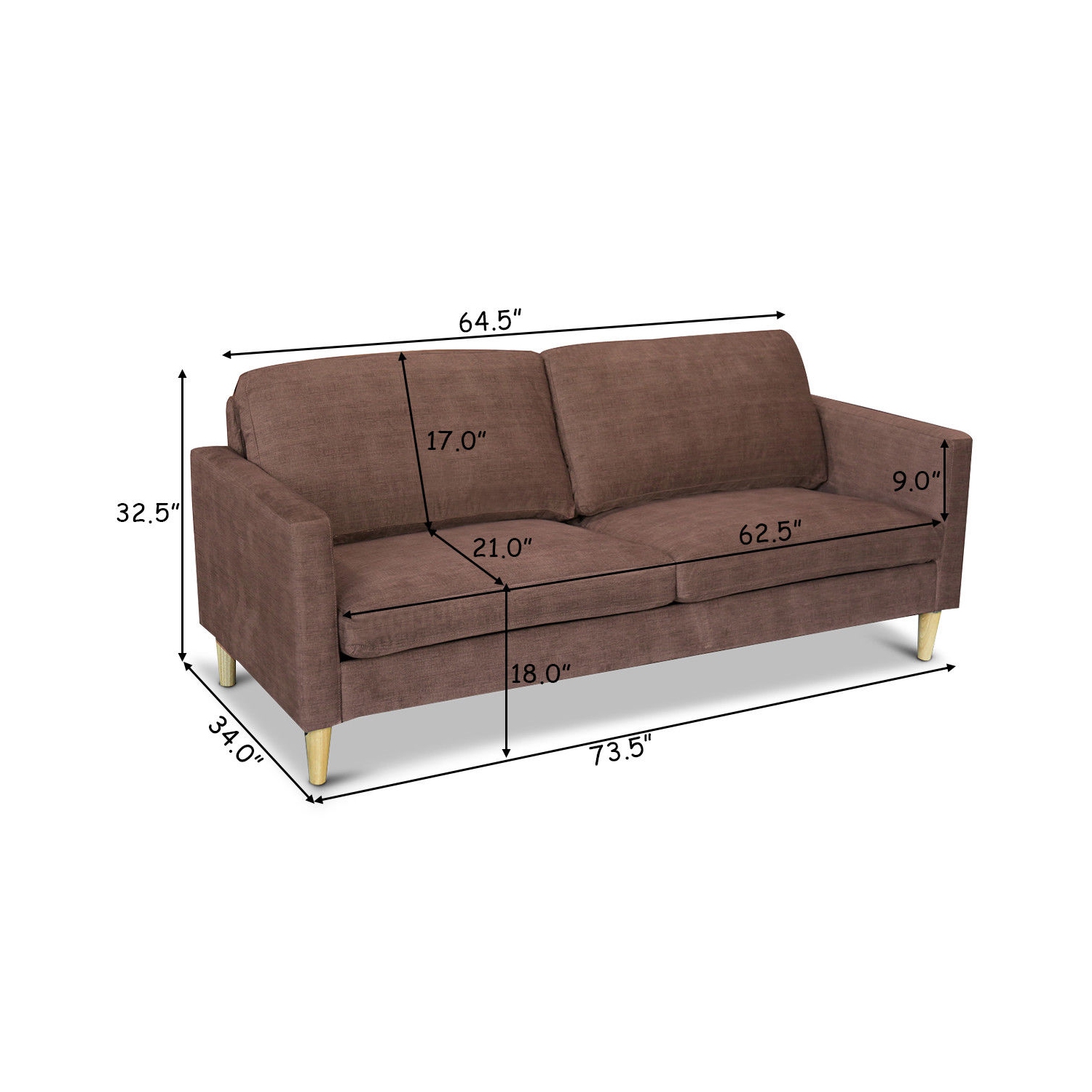 Canapé-lit en tissu moderne Couch de Costway avec lit salon rembourré