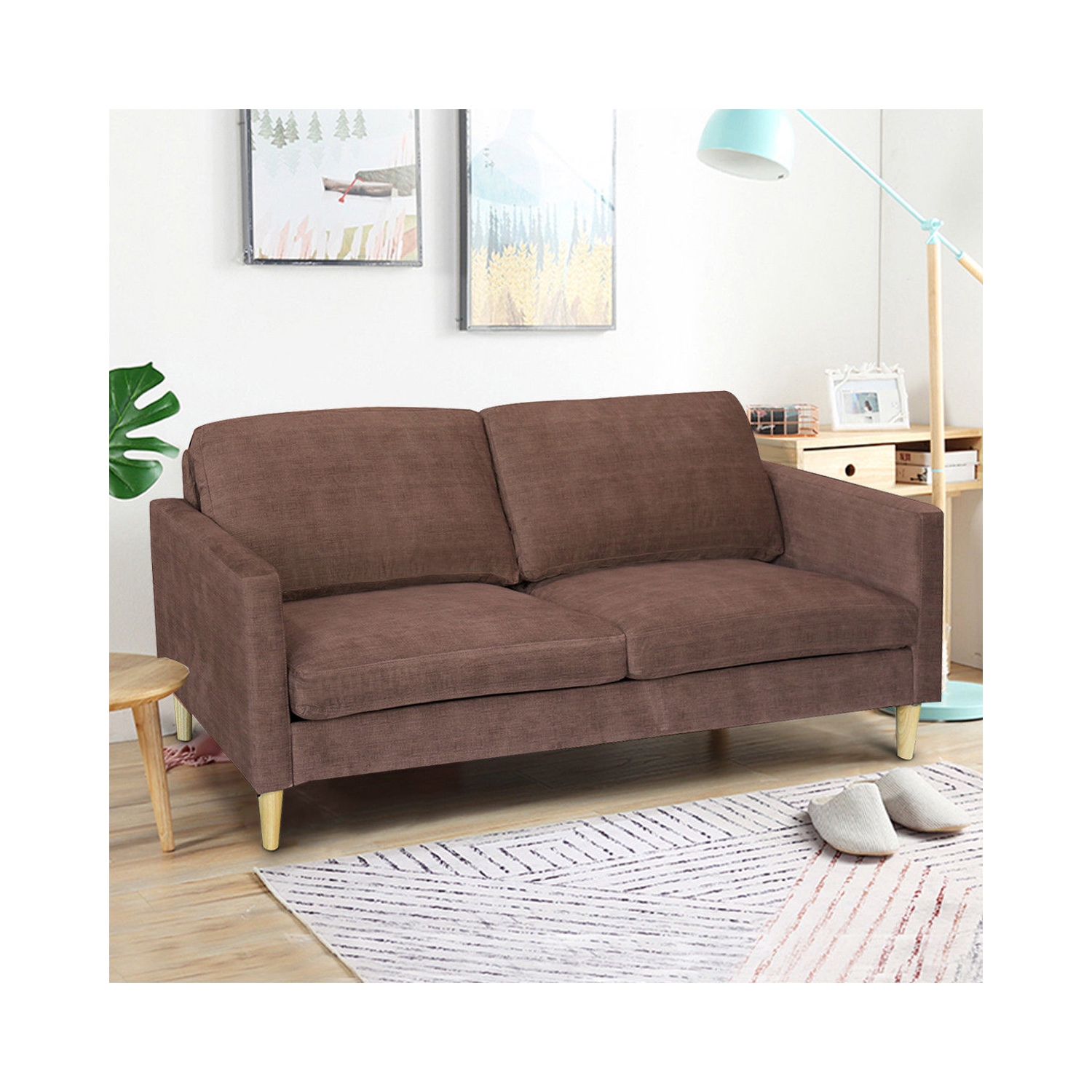 Canapé-lit en tissu moderne Couch de Costway avec lit salon rembourré