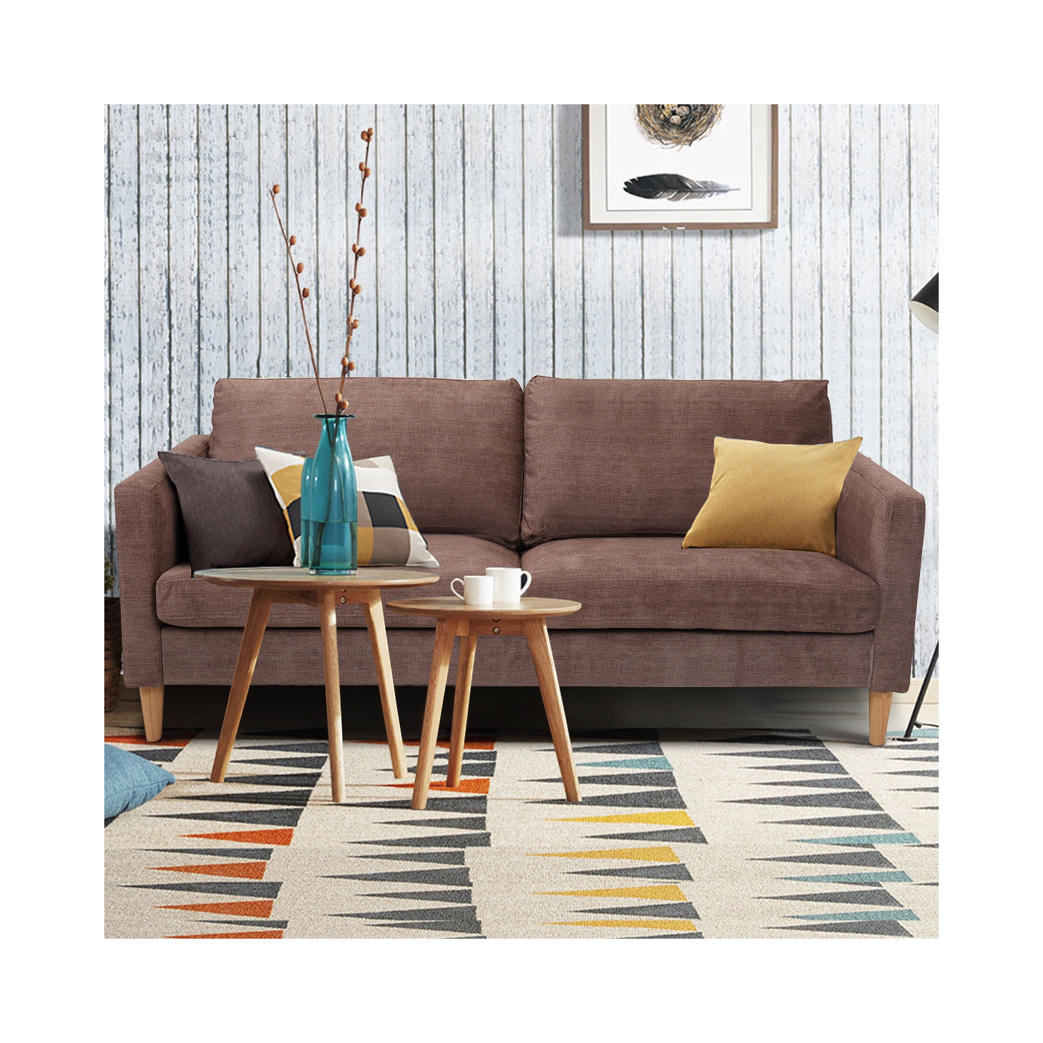 Canapé-lit en tissu moderne Couch de Costway avec lit salon rembourré