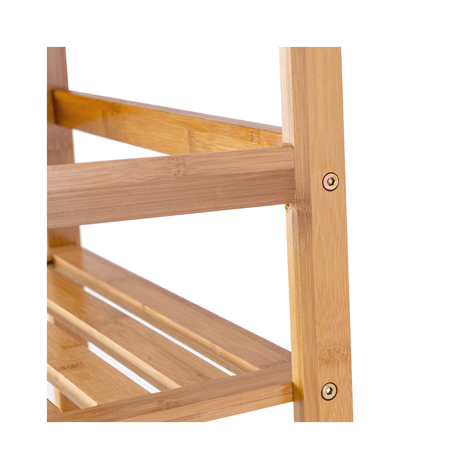 Étagère de Rangement avec 4 Tablettes en Bambou, Etagère de Fleurs, Meuble de Rangement de Salle de Bain, Bibliothèque pour Bureau, Salon, Cuisine,