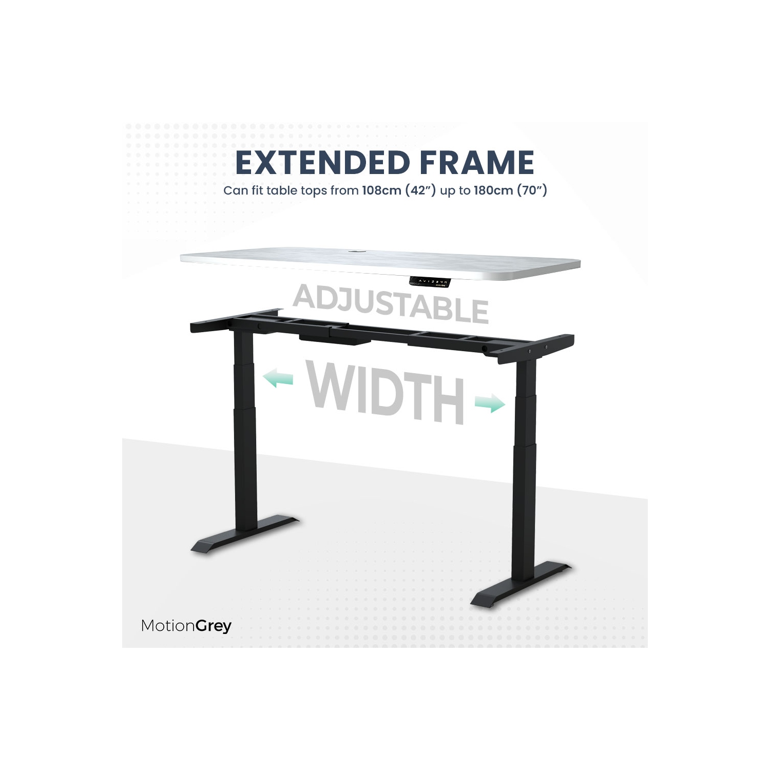 MotionGrey Height Adjustable German Electric Dual Motors Sit to Stand Computer Home and Office Standing Desk - Black Frame