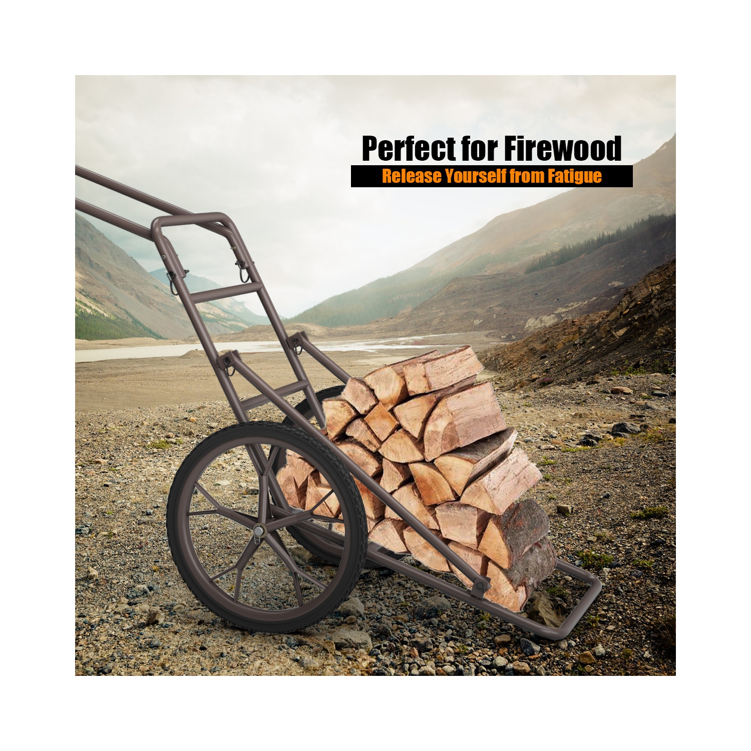 Costway Deer Cart Game Hauler Utility Gear Dolly Cart Hunting Accessories 500 LB