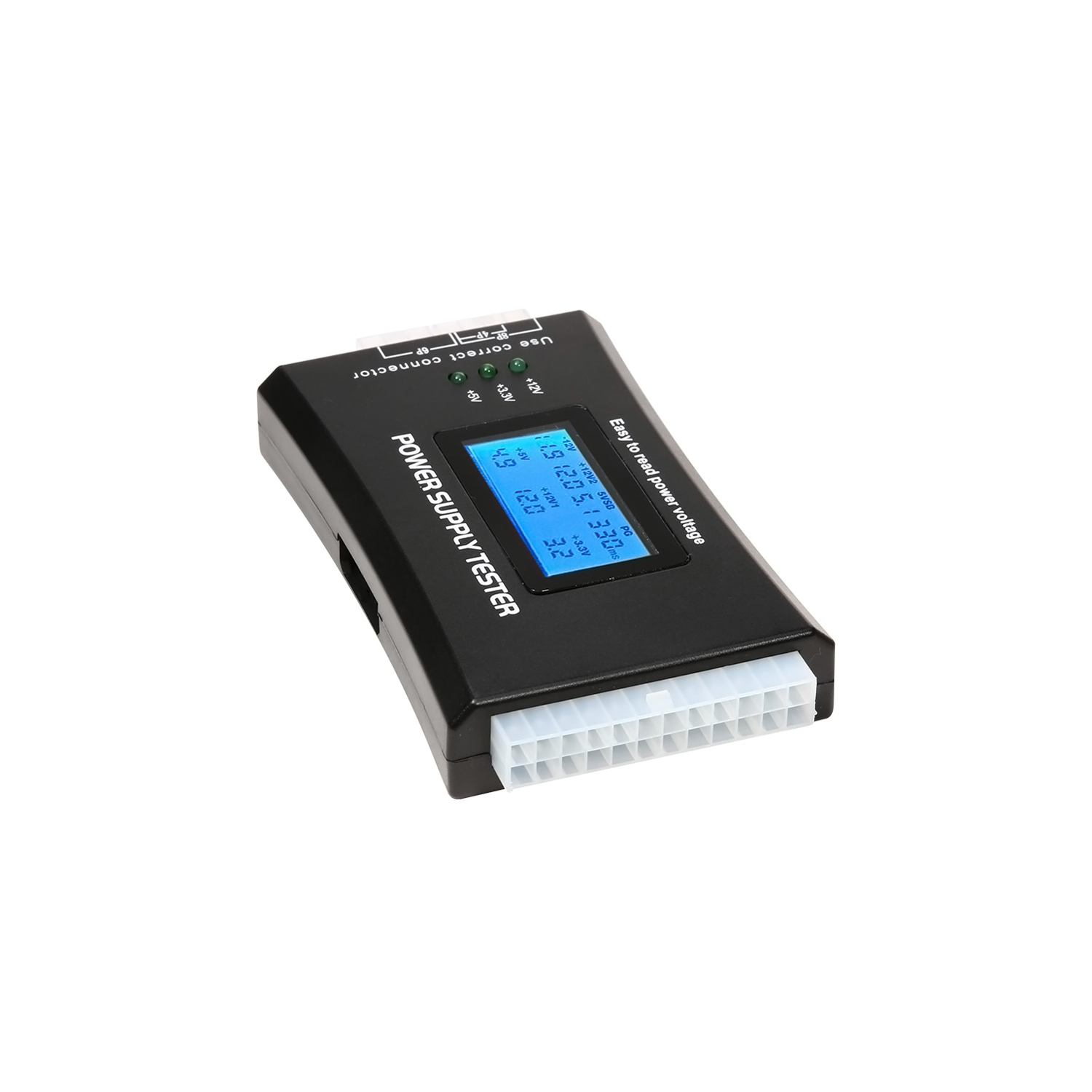 Testeur d'alimentation PC 20/24 Pin PSU ATX SATA HD, Écran LCD numérique PC  Ordinateur,testeur de courant pour téléphones mobiles