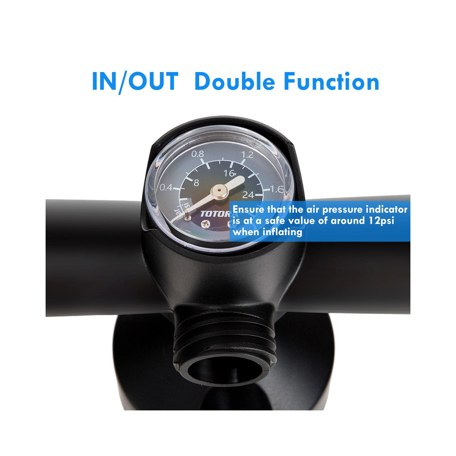 Goplus SUP Hand Pump Max 29 PSI Double Action Manual inflation w/ Gauge