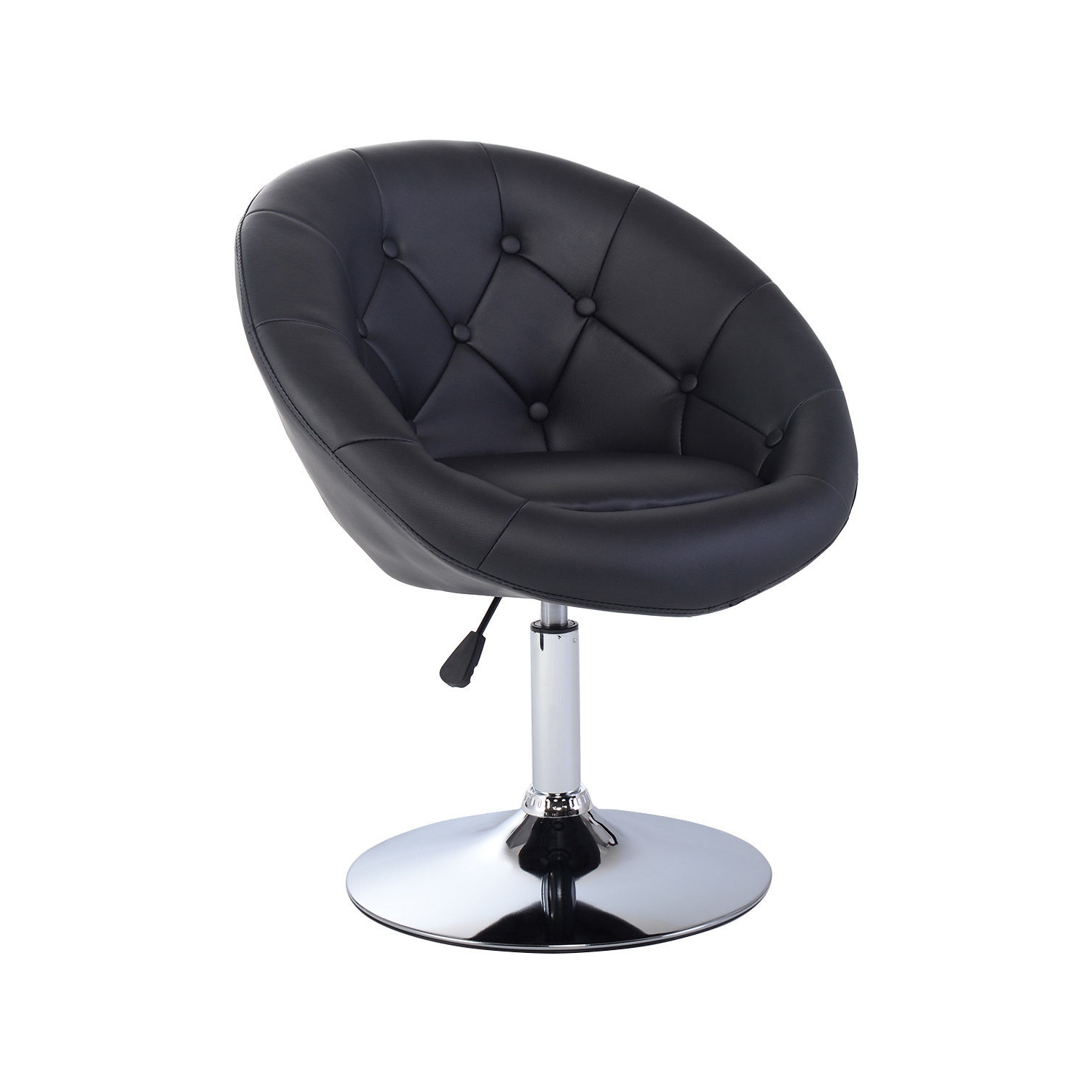 Costway 1PC PU Leather Adjustable Modern Swivel Round Accent Chair 3 color