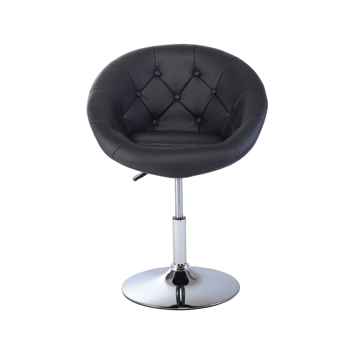 Costway 1PC PU Leather Adjustable Modern Swivel Round Accent Chair 3 color