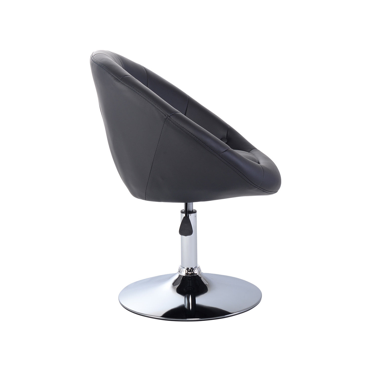 Costway 1PC PU Leather Adjustable Modern Swivel Round Accent Chair 3 color