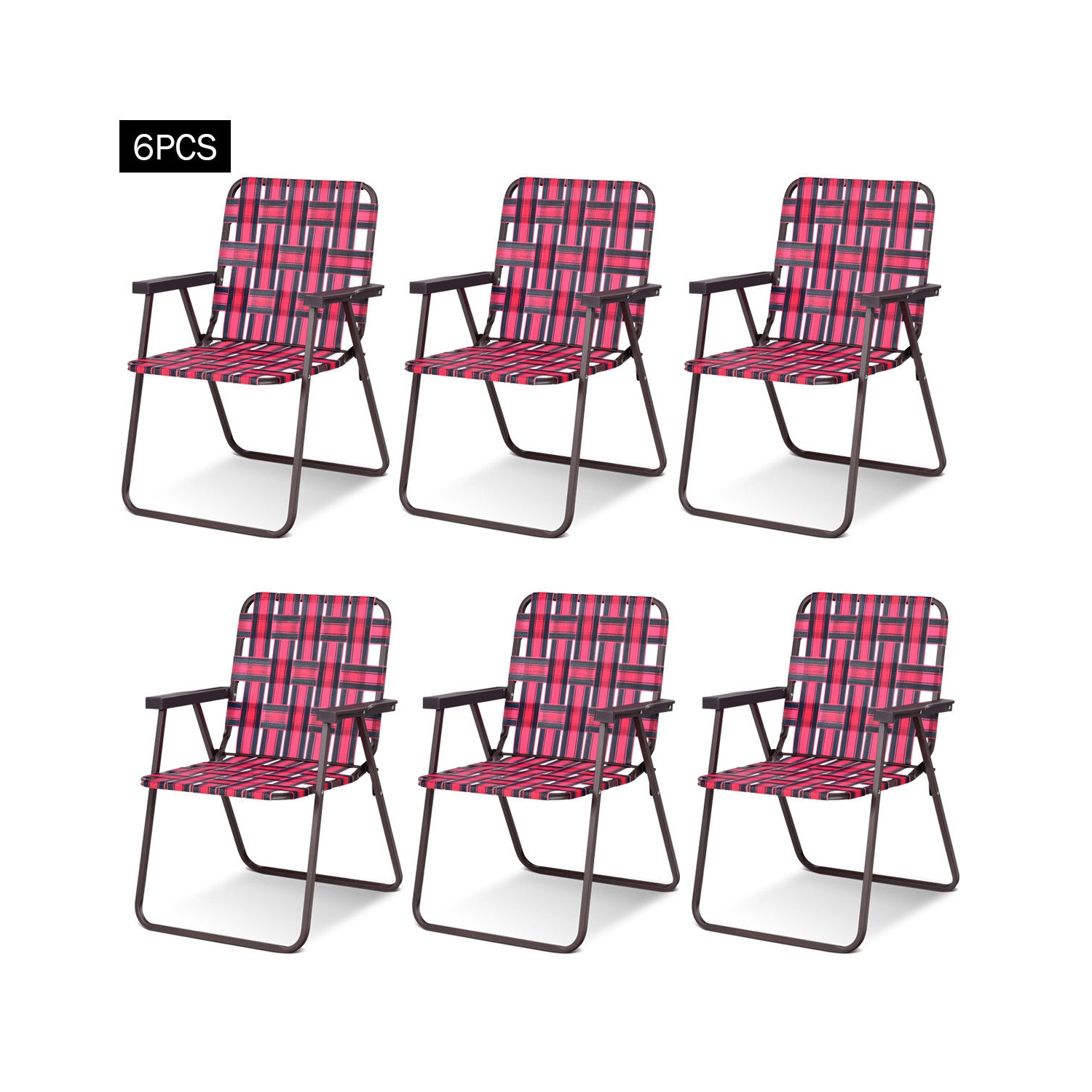 Lot de 6 chaises de camping pliantes