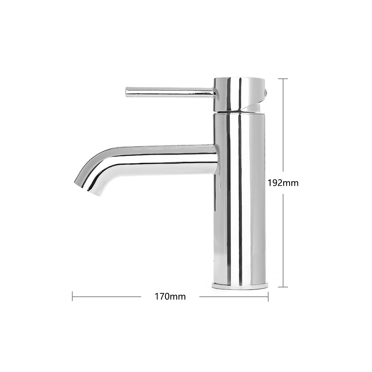 Robinet de lavabo de salle de bain à une poignée, chrome clair commercial moderne-LIVINGBasics