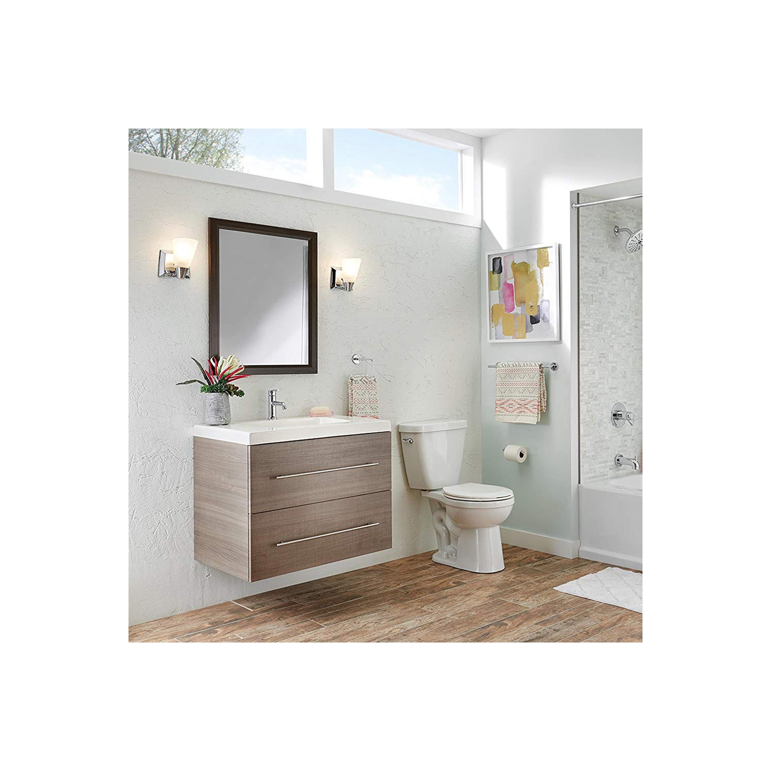 Robinet de lavabo de salle de bain à une poignée, chrome clair commercial moderne-LIVINGBasics