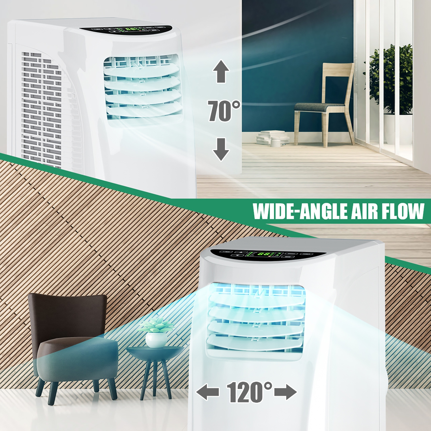 Costway 8,000 BUT Air Conditioner & Dehumidifier Window Kit w/ Remote Control