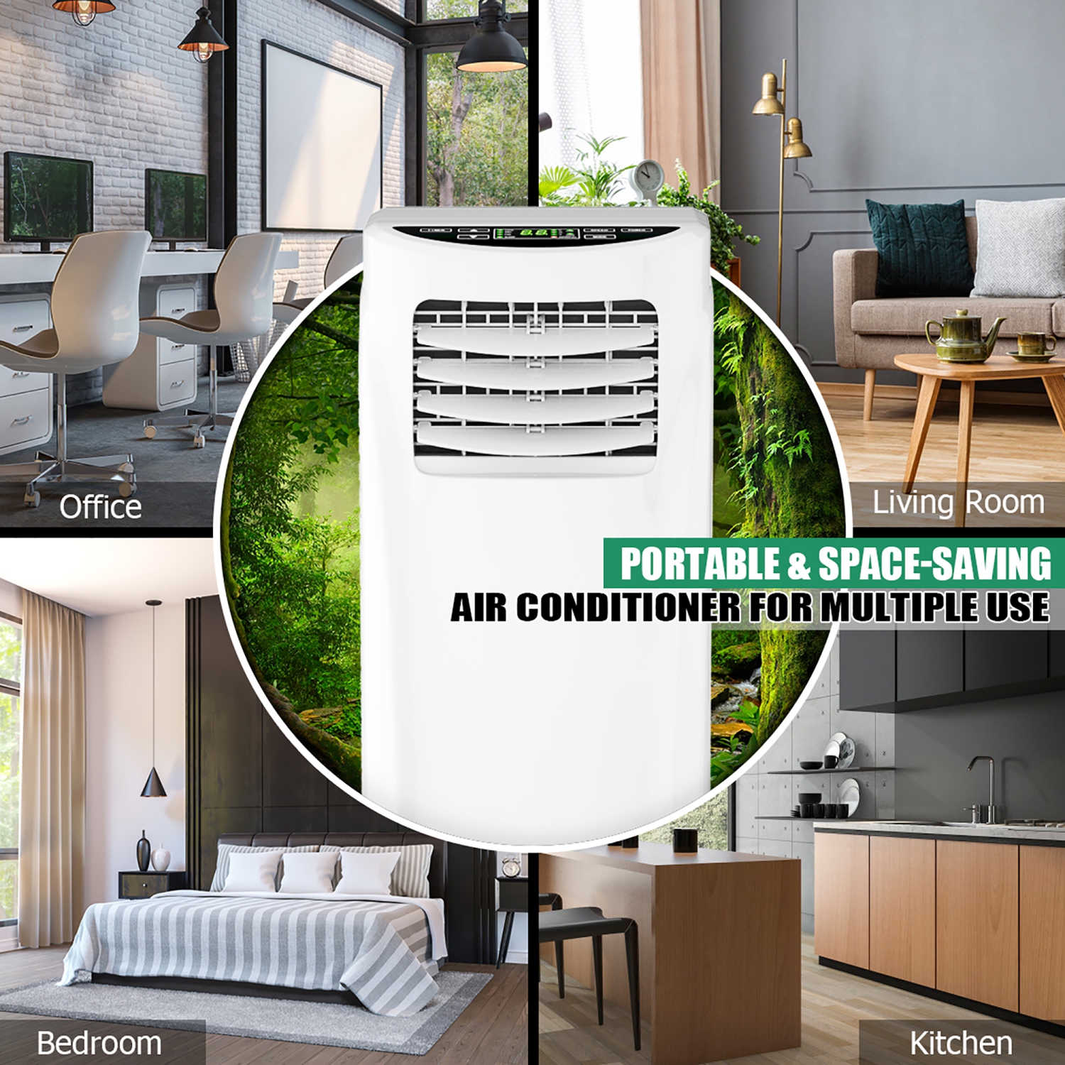 Costway 8,000 BUT Air Conditioner & Dehumidifier Window Kit w/ Remote Control