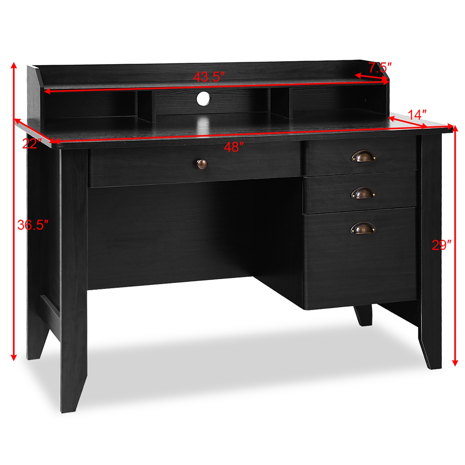 Costway Computer Computer Desk PC Laptop Writing Table Workstation Student Study Furniture Black