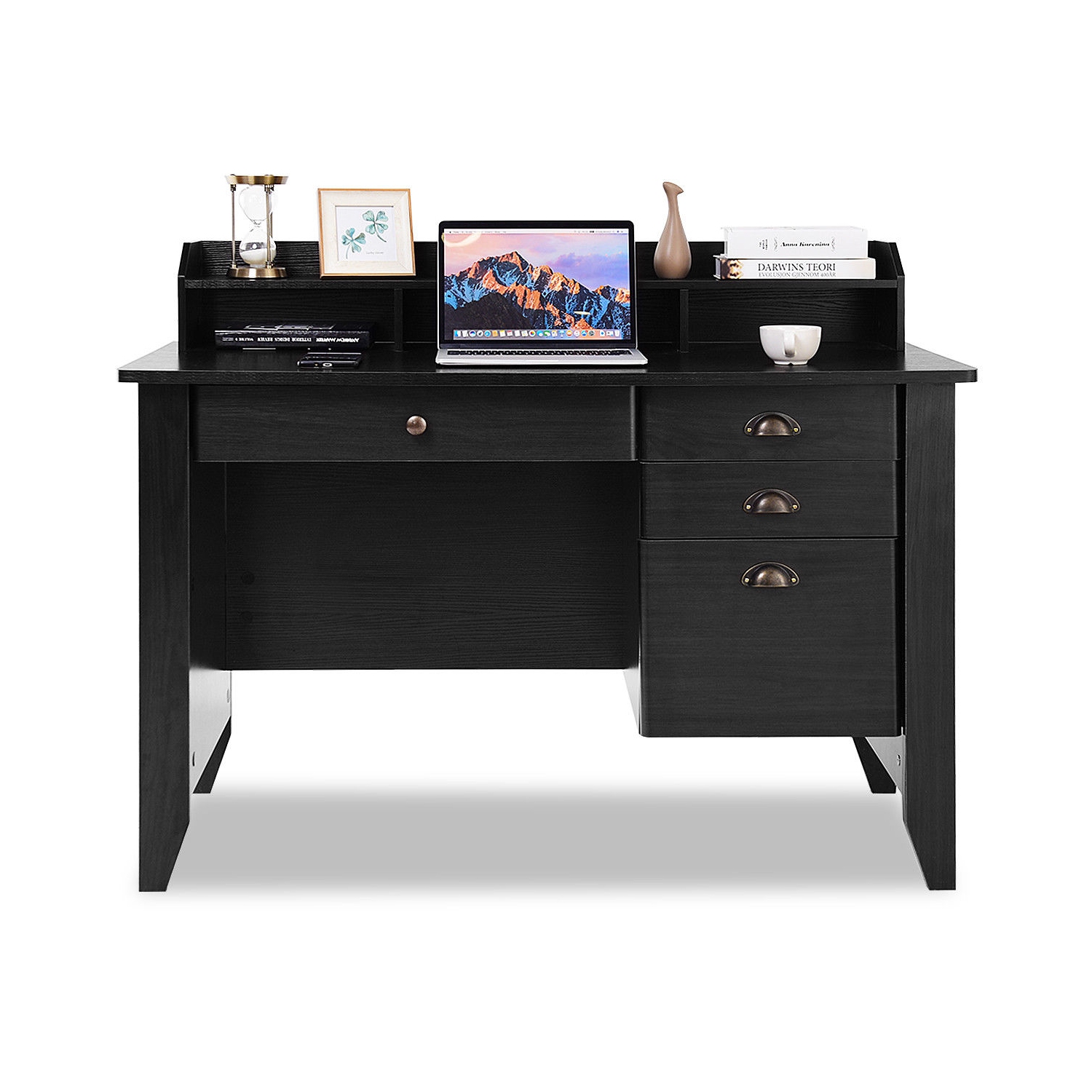 Costway Computer Computer Desk PC Laptop Writing Table Workstation Student Study Furniture Black