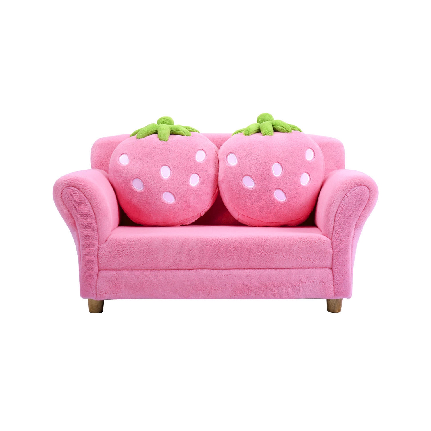 COSTWAY Canapé Enfant Fauteuil Enfant Canapé Lit pour Enfant avec 2 Oreillers 90 * 53 * 48 CM Rose