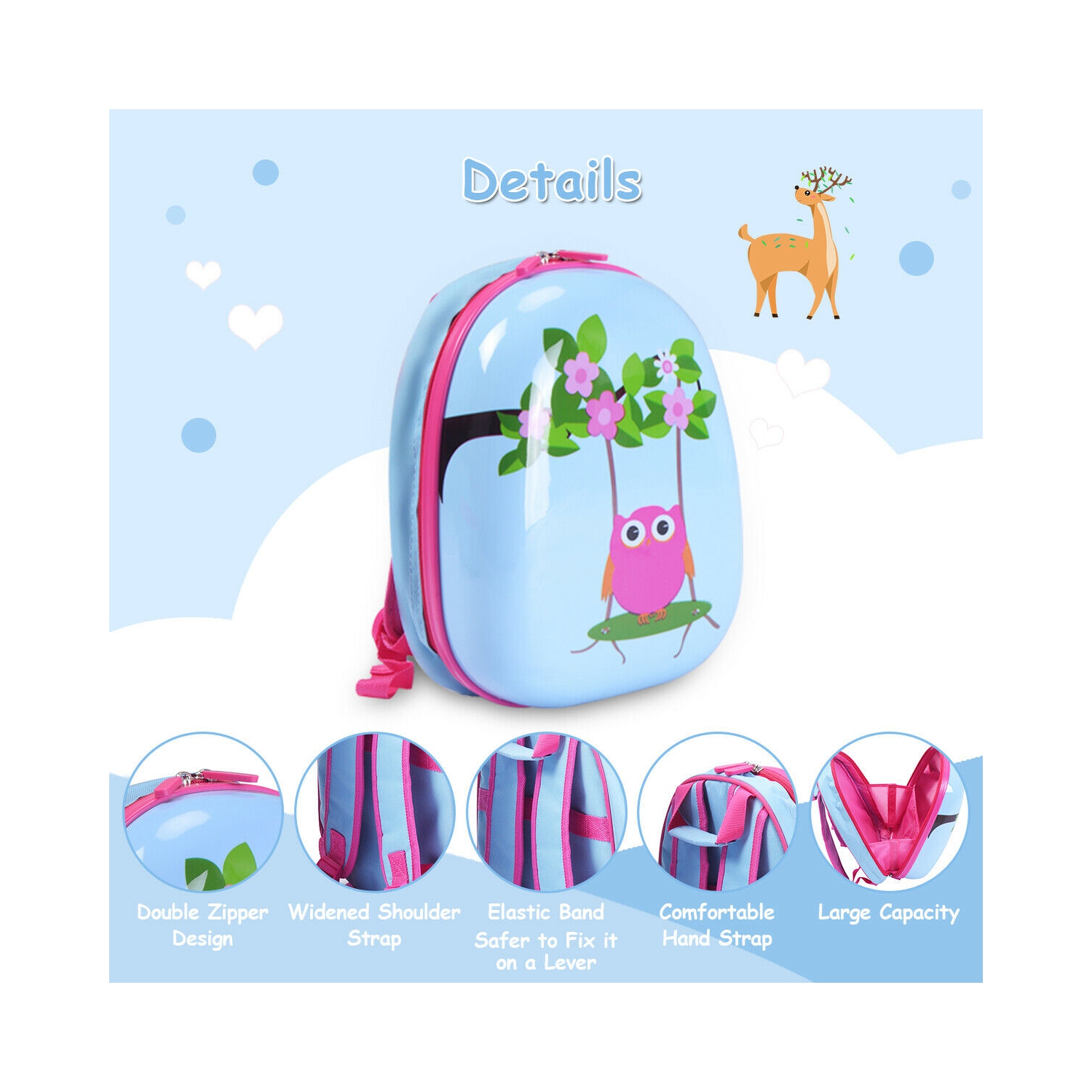 Costway 2PC 12'' 16'' Kids Luggage Set Suitcase Backpack School Travel Trolley ABS