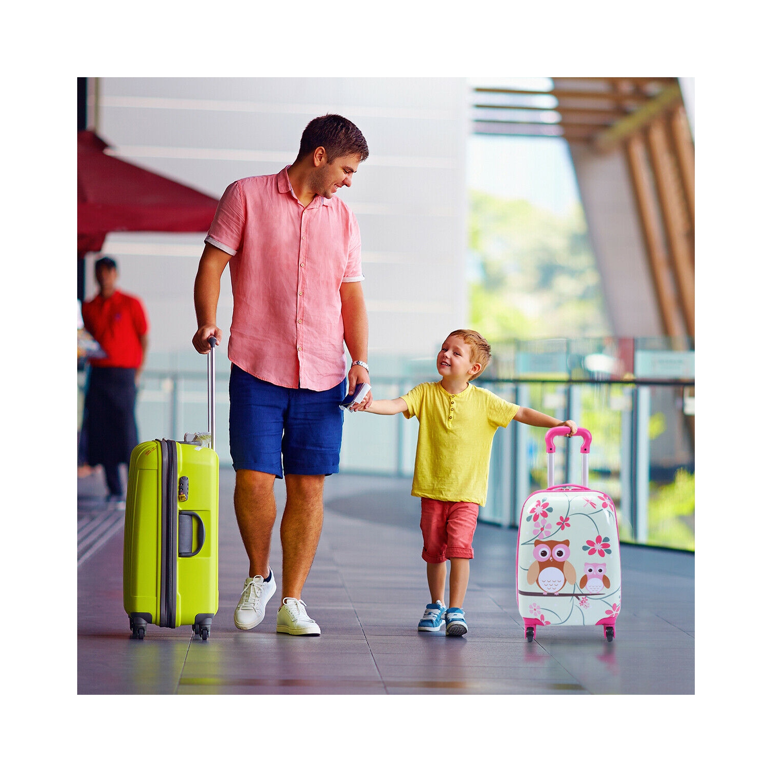 Costway 2PC 12'' 16'' Kids Luggage Set Suitcase Backpack School Travel Trolley ABS