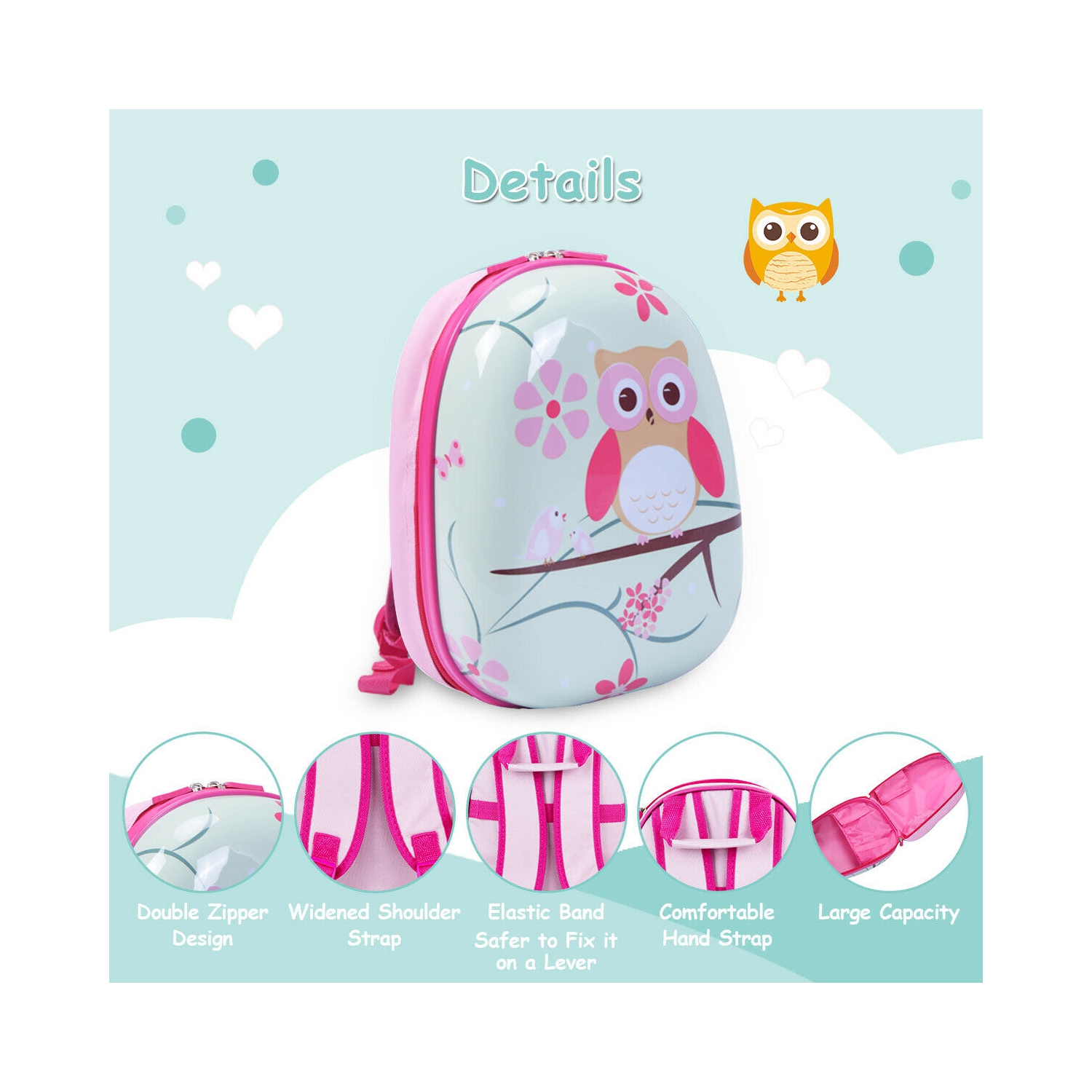 Costway 2PC 12'' 16'' Kids Luggage Set Suitcase Backpack School Travel Trolley ABS