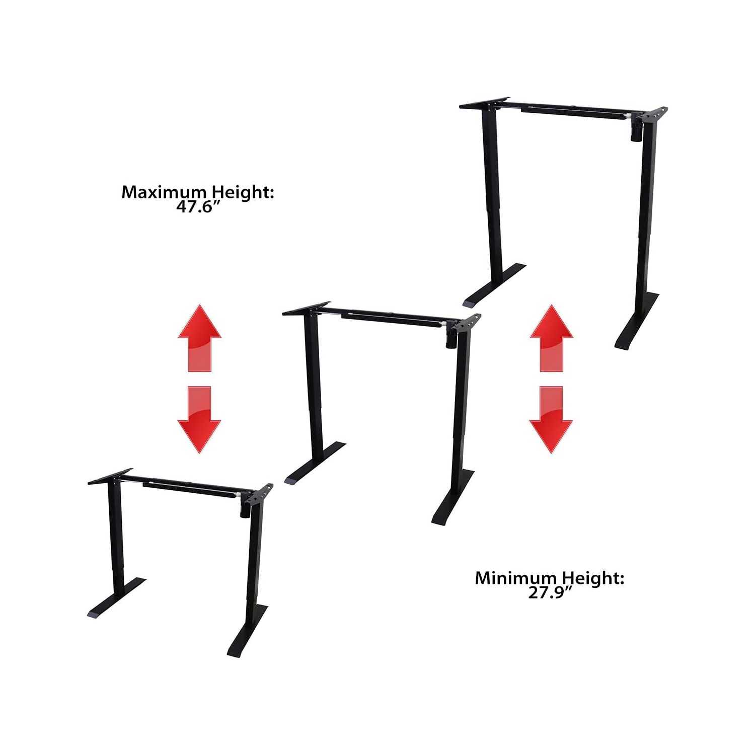 Cadre de bureau motorisé/électrique à hauteur réglable FS-DR48Mii de Boost Industries au sol
