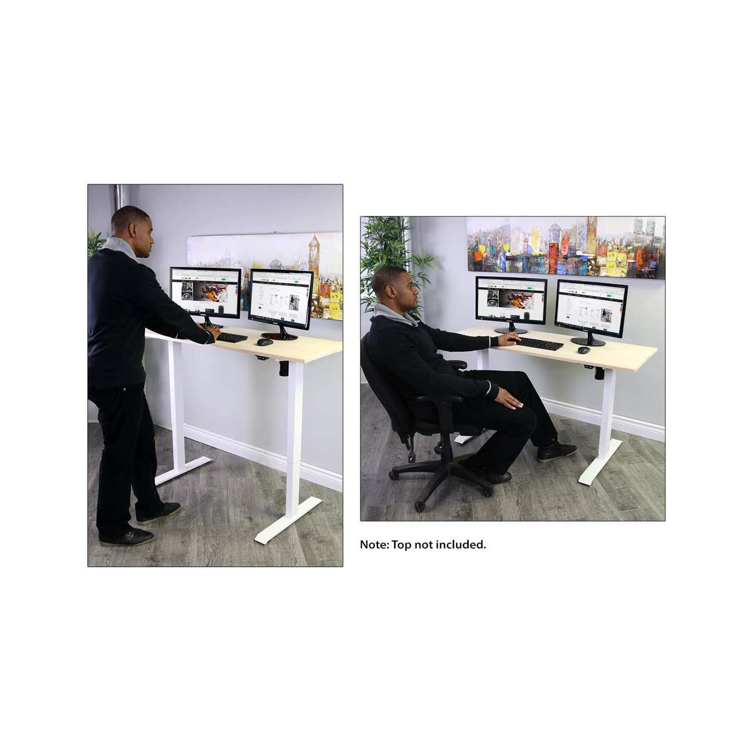 Boost Industries Floor Standing FS-DR48Mii Shallow Motorized/Electric Height Adjustable Desk Frame