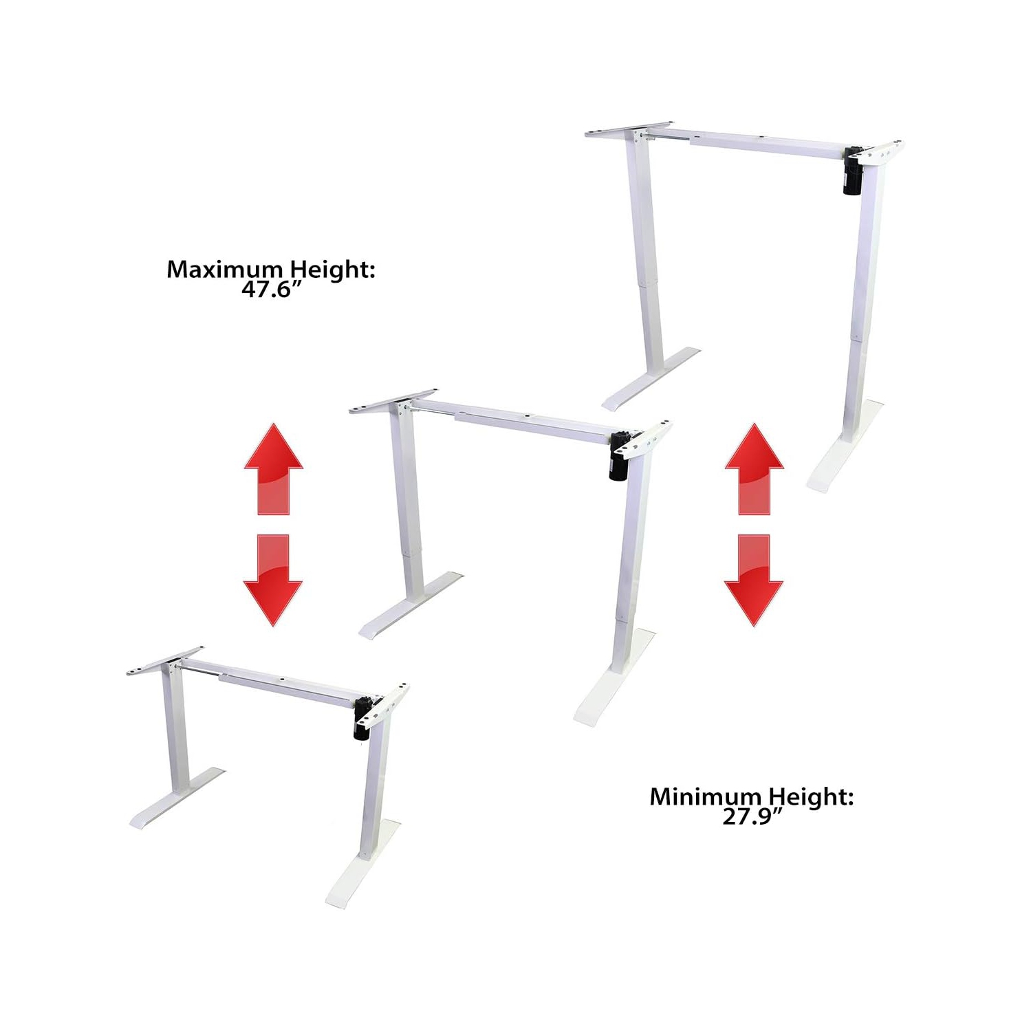 Boost Industries Floor Standing FS-DR48Mii Shallow Motorized/Electric Height Adjustable Desk Frame